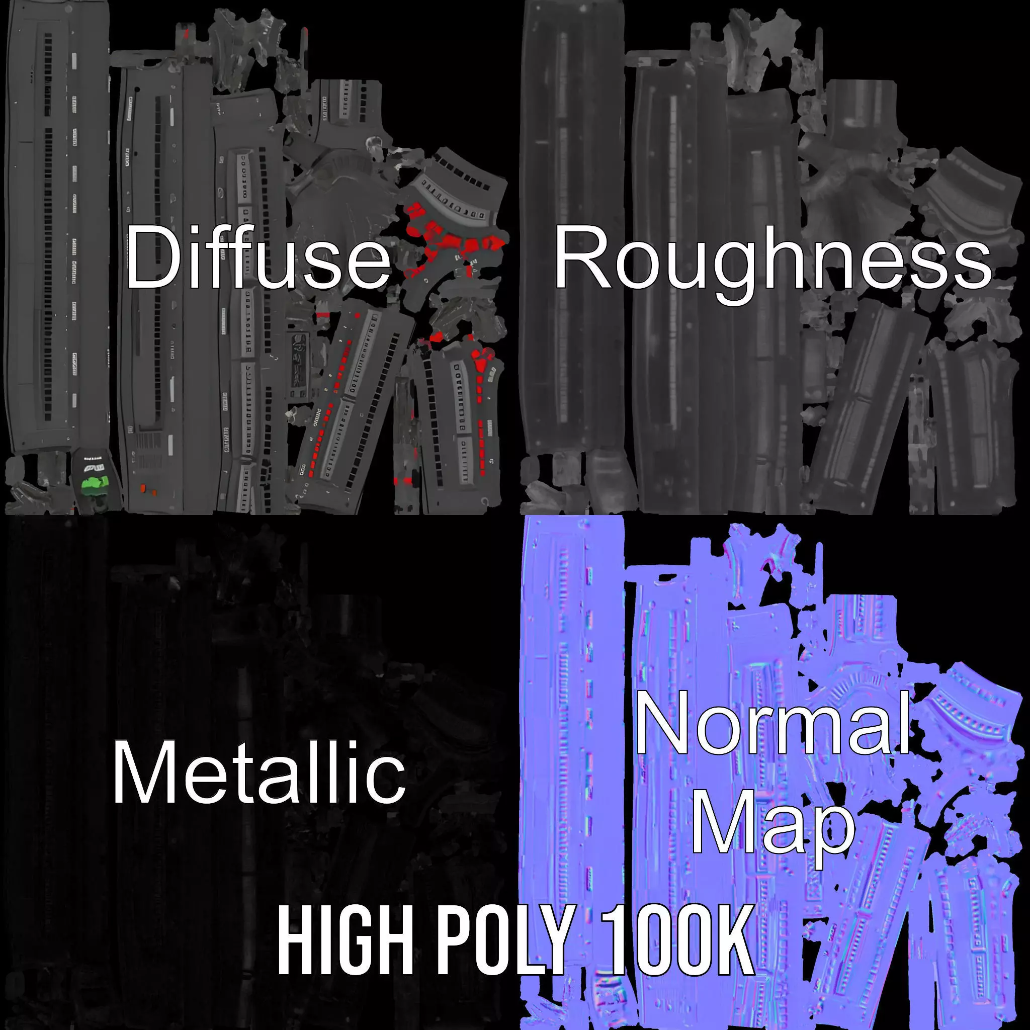 Stacked Patch Panel Rack model pack Low-poly 3D model_3