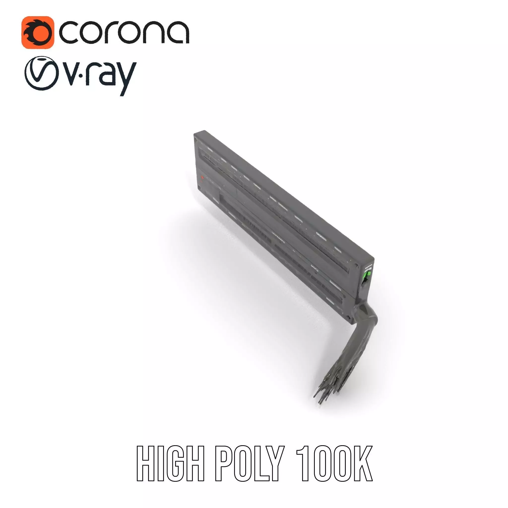 Stacked Patch Panel Rack model pack Low-poly 3D model_17