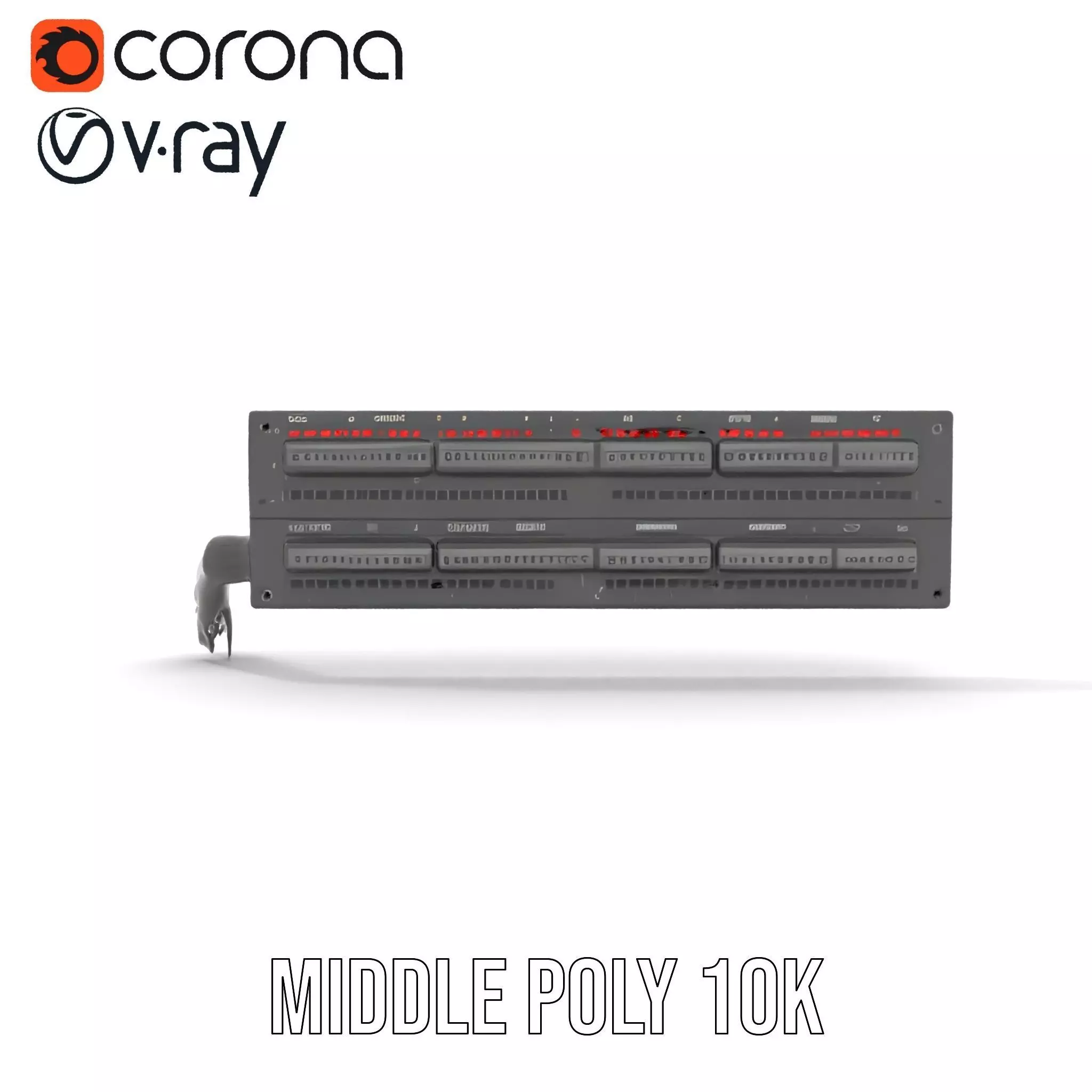 Stacked Patch Panel Rack model pack Low-poly 3D model_15