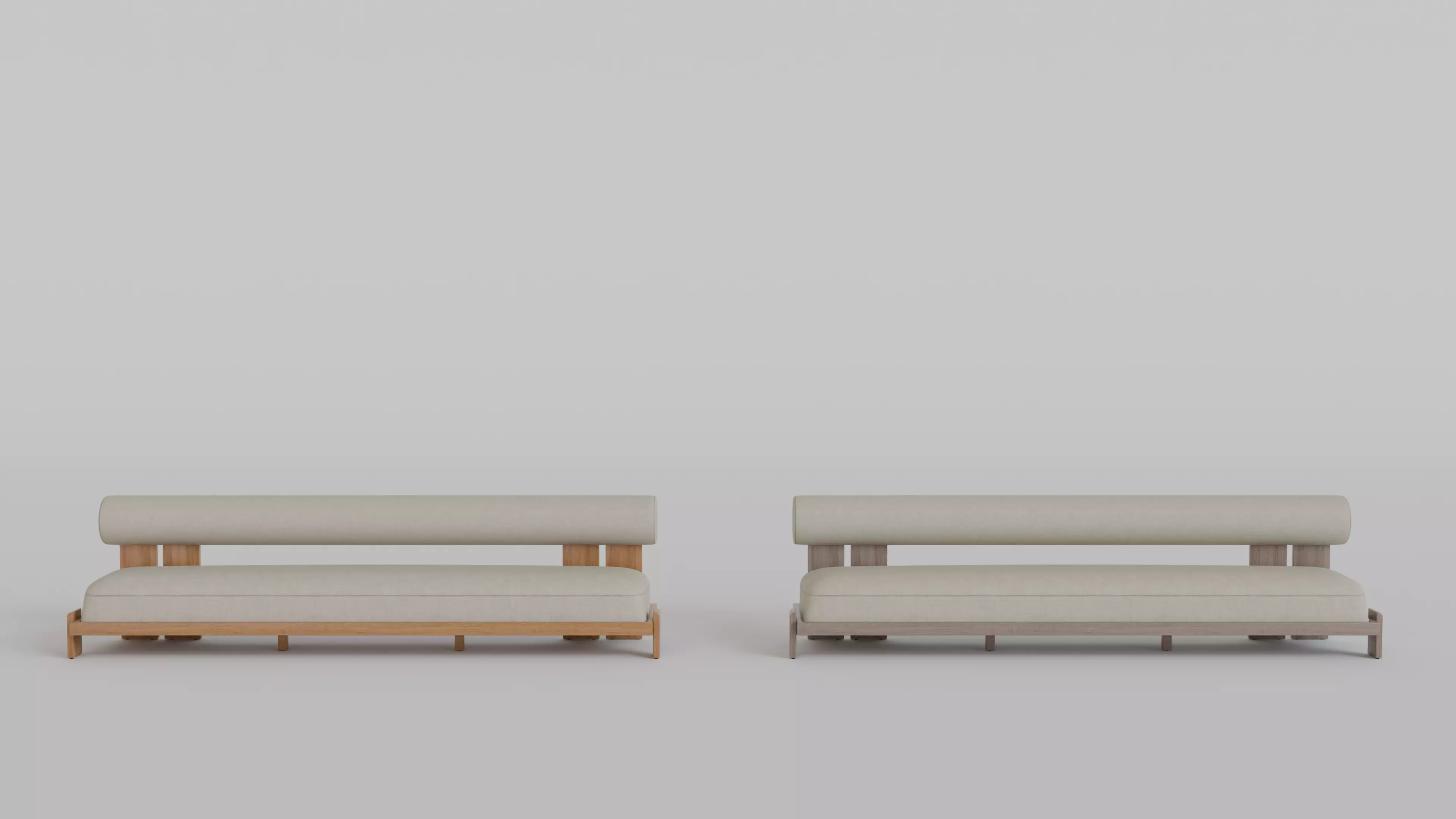 Eivor Sofa 2 Wood Variants Natural and Aged Teak 3D model_0