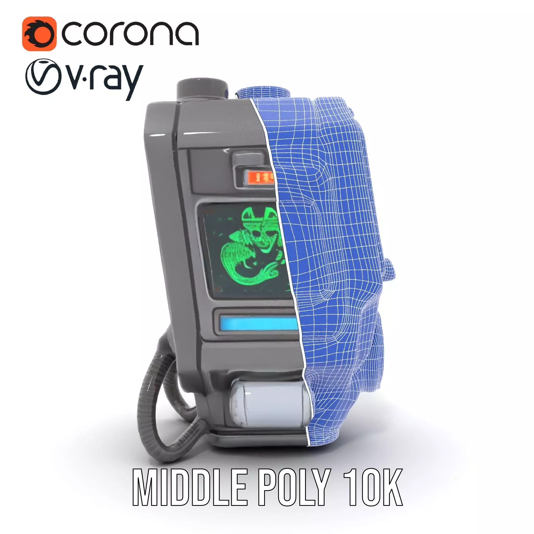 Futuristic Device Model Pack for Interactive Displays Low-poly 3D model_28