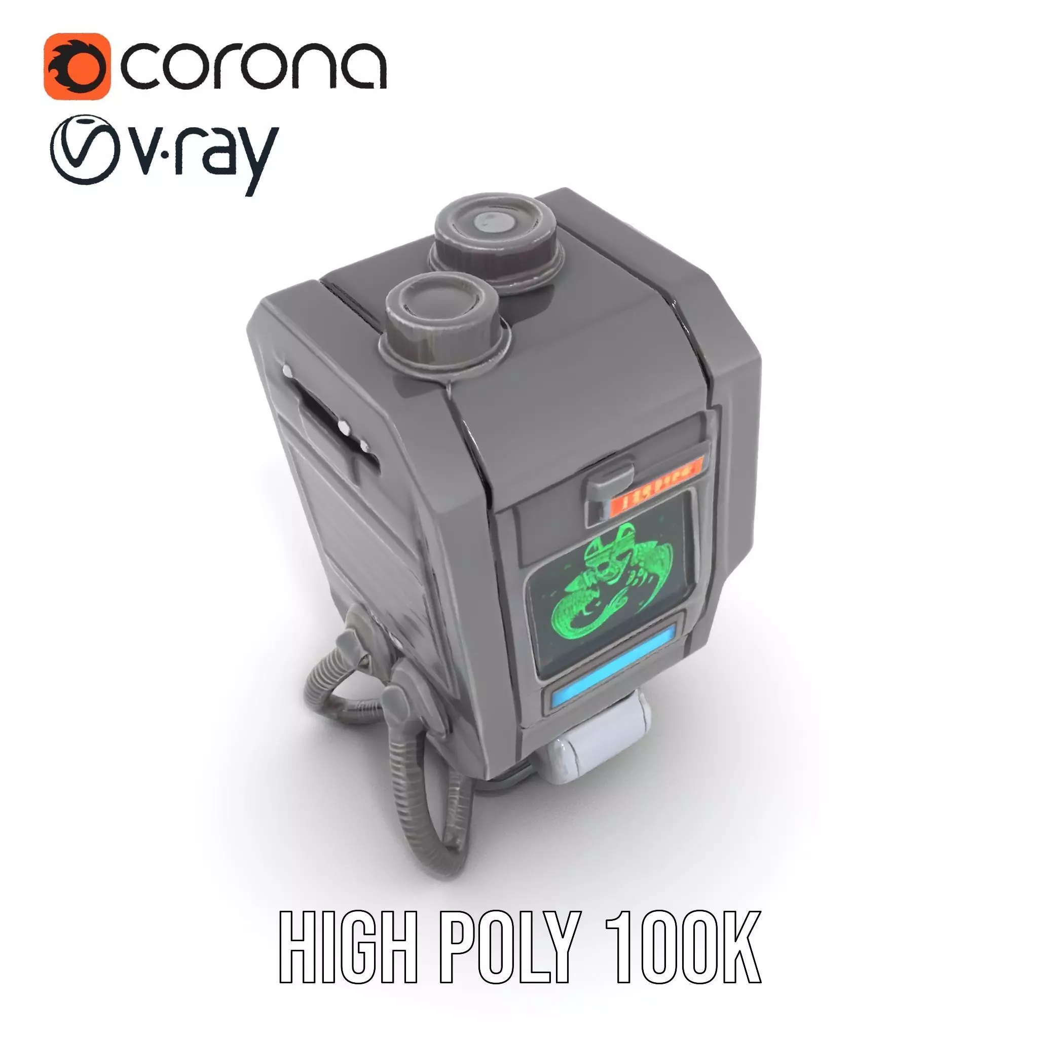 Futuristic Device Model Pack for Interactive Displays Low-poly 3D model_24