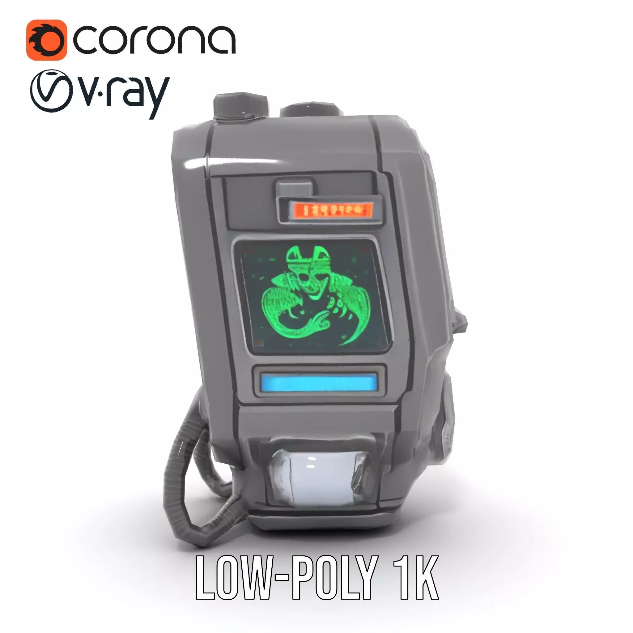 Futuristic Device Model Pack for Interactive Displays Low-poly 3D model_8