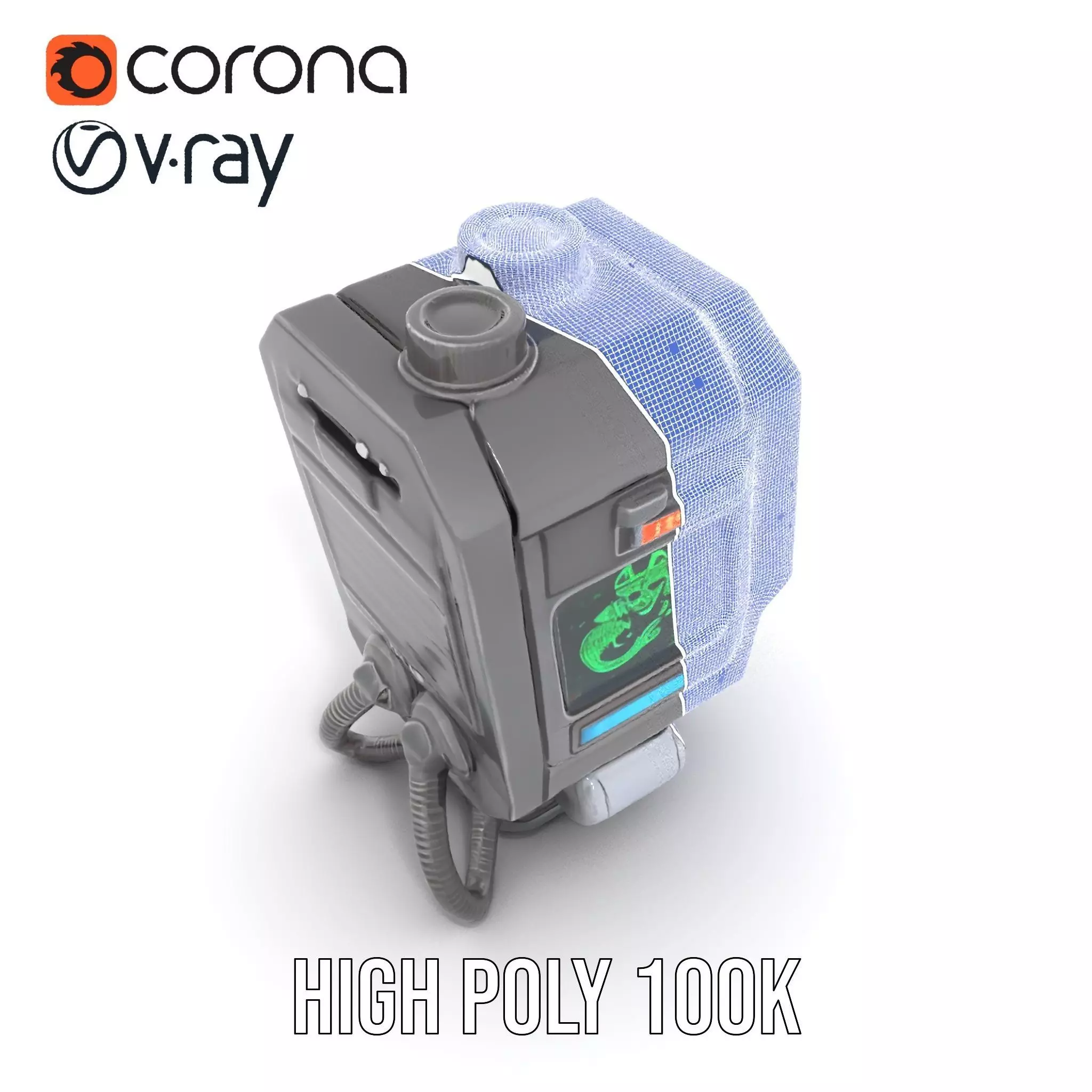 Futuristic Device Model Pack for Interactive Displays Low-poly 3D model_33