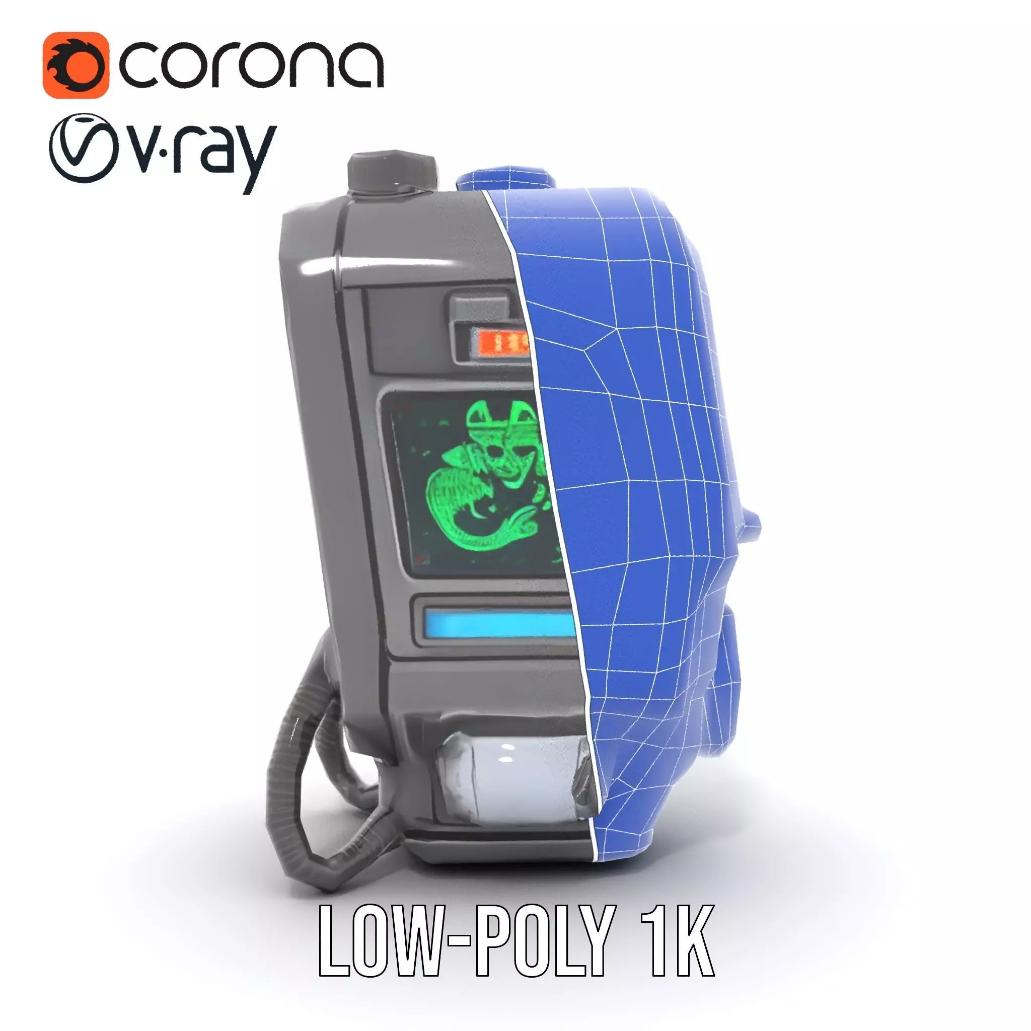 Futuristic Device Model Pack for Interactive Displays Low-poly 3D model_32