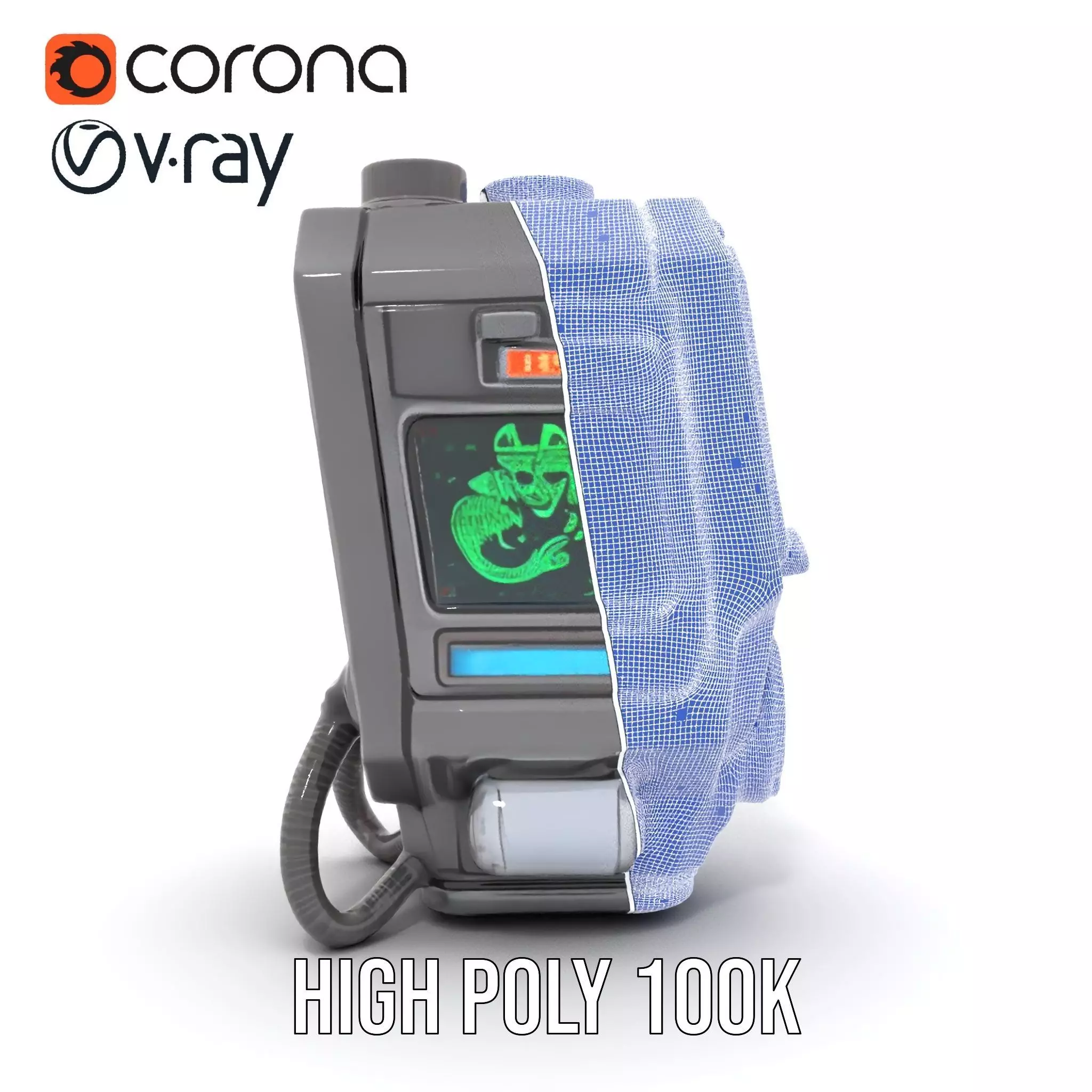 Futuristic Device Model Pack for Interactive Displays Low-poly 3D model_35