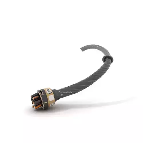 Braided Industrial Cable Connector model pack Low-poly 3D model