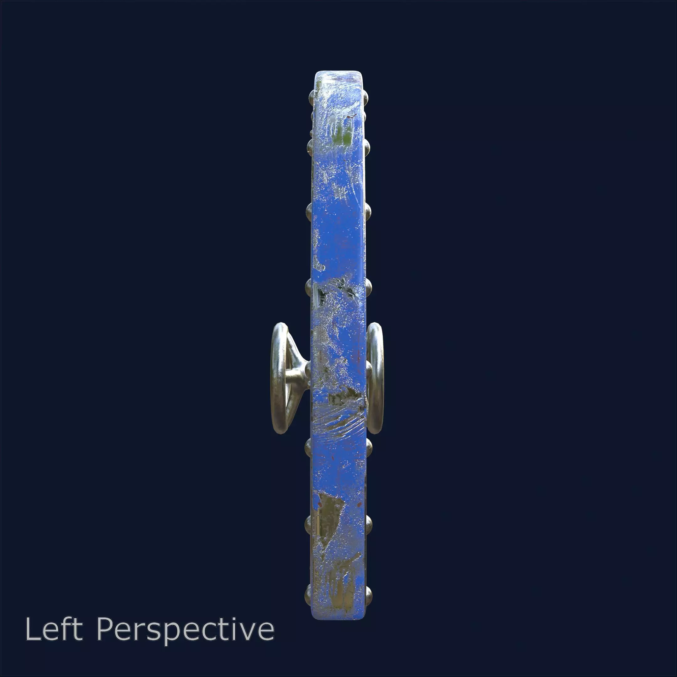 Blue Submarine Doors Stylized Rusted Metal 3D Model 3D model_5