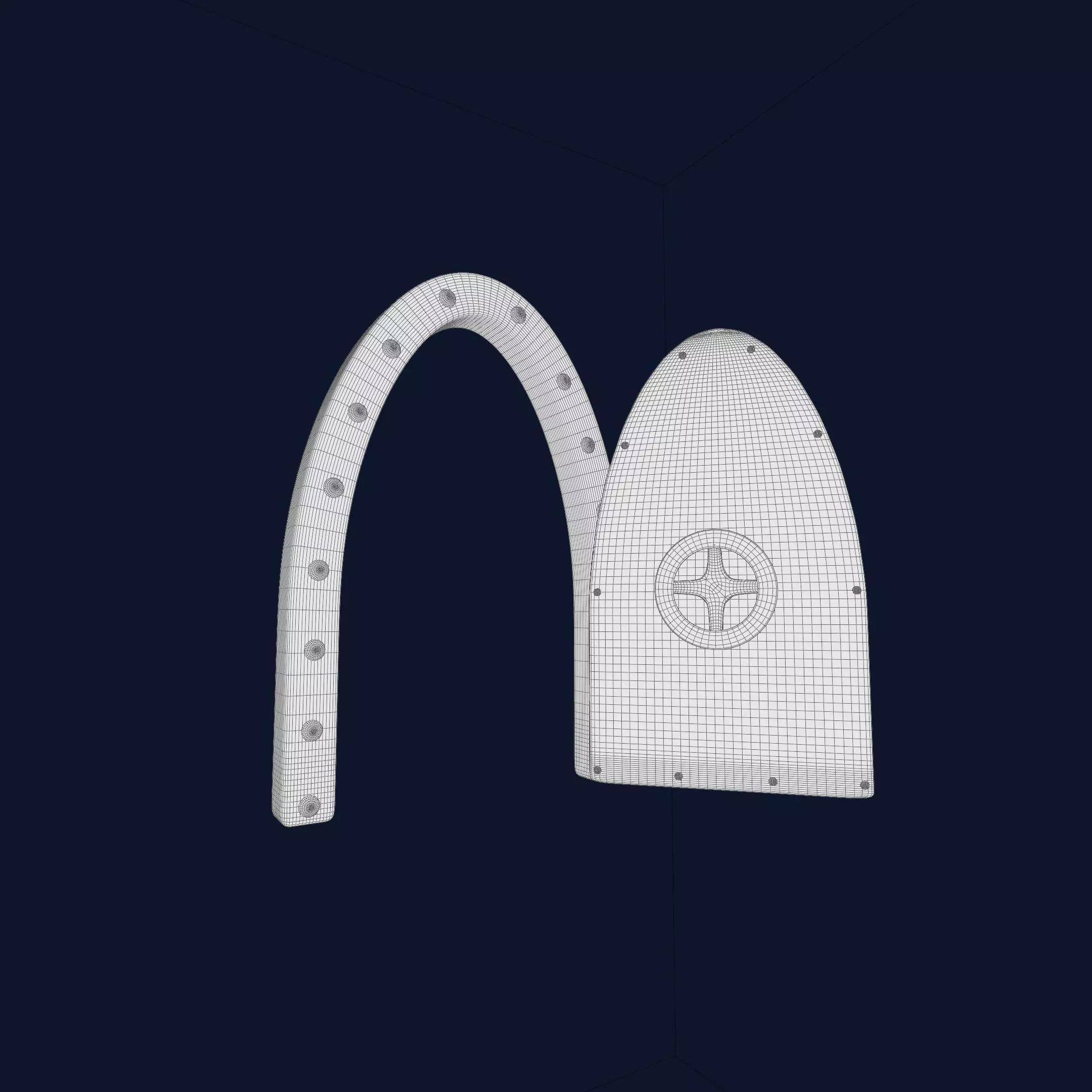 Blue Submarine Doors Stylized Rusted Metal 3D Model 3D model_15