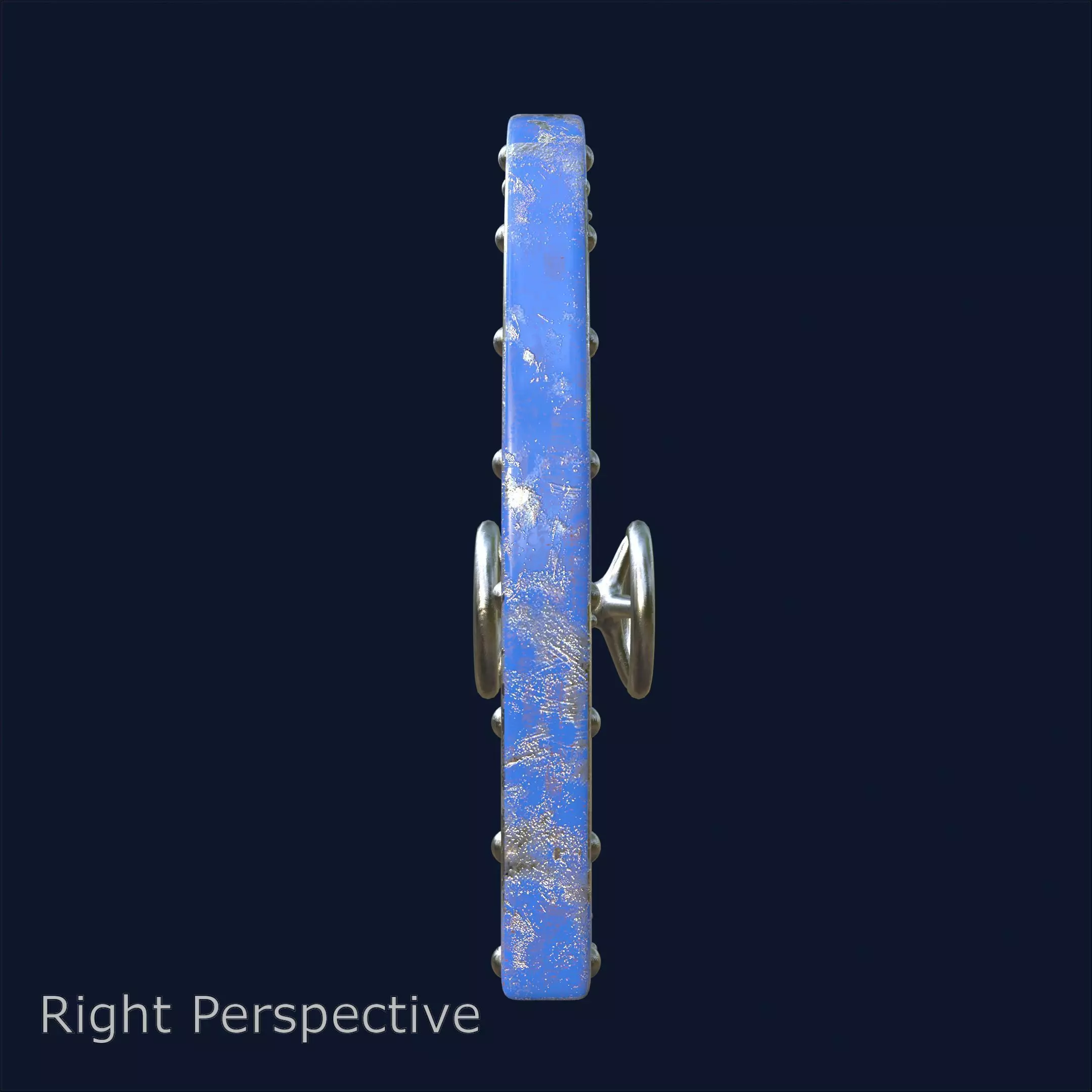 Blue Submarine Doors Stylized Rusted Metal 3D Model 3D model_6