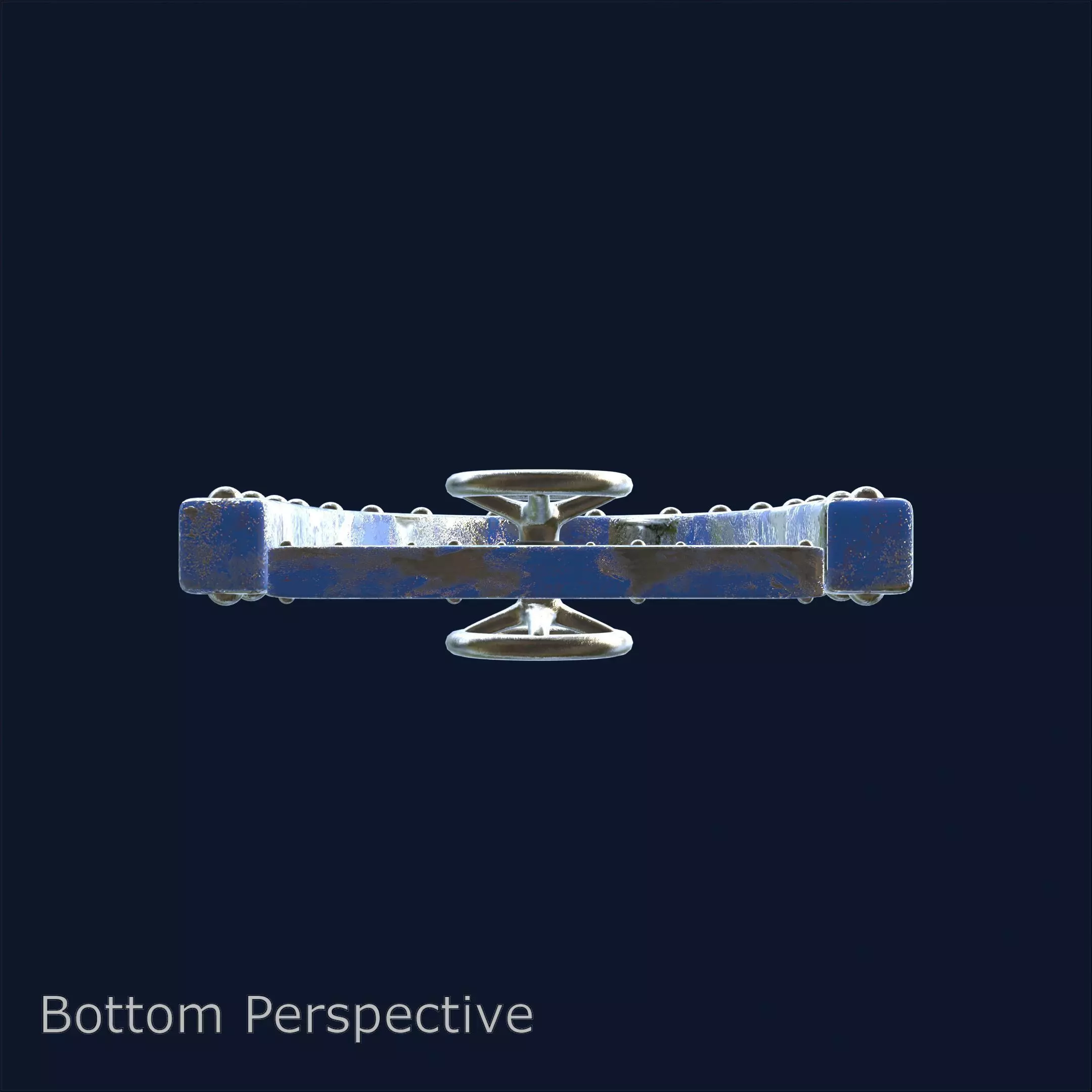 Blue Submarine Doors Stylized Rusted Metal 3D Model 3D model_7