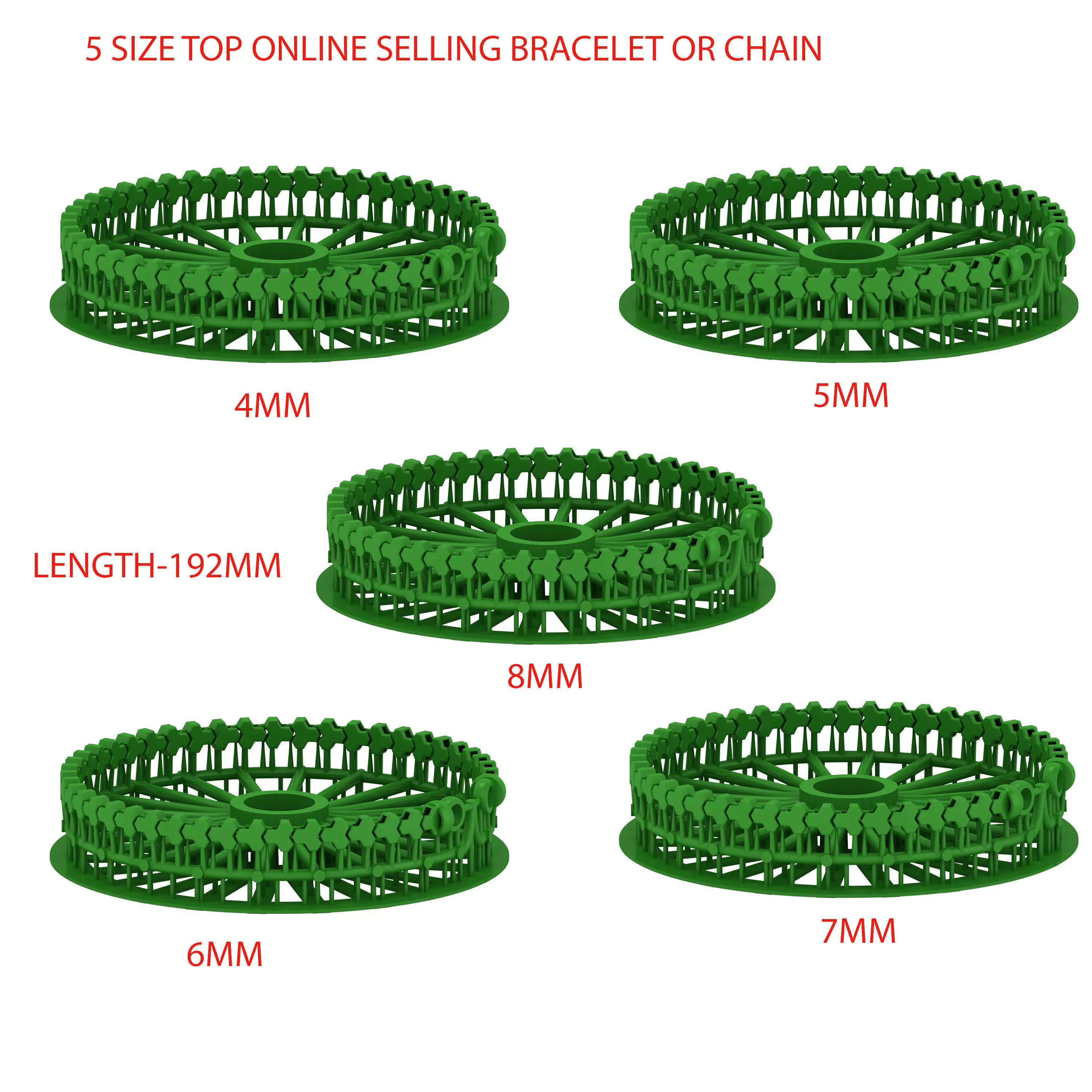  5 SET OF SPIRAL TOP ONLINE SELLING BRACELET 3D MODEL SINGLE ROW 3D Model Collection_0
