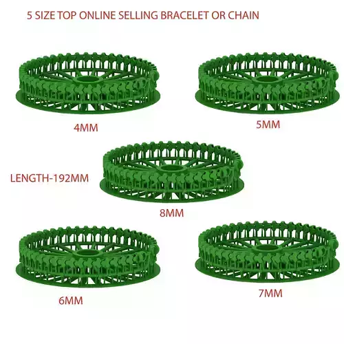  5 SET OF SPIRAL TOP ONLINE SELLING BRACELET 3D MODEL SINGLE ROW 3D Model Collection