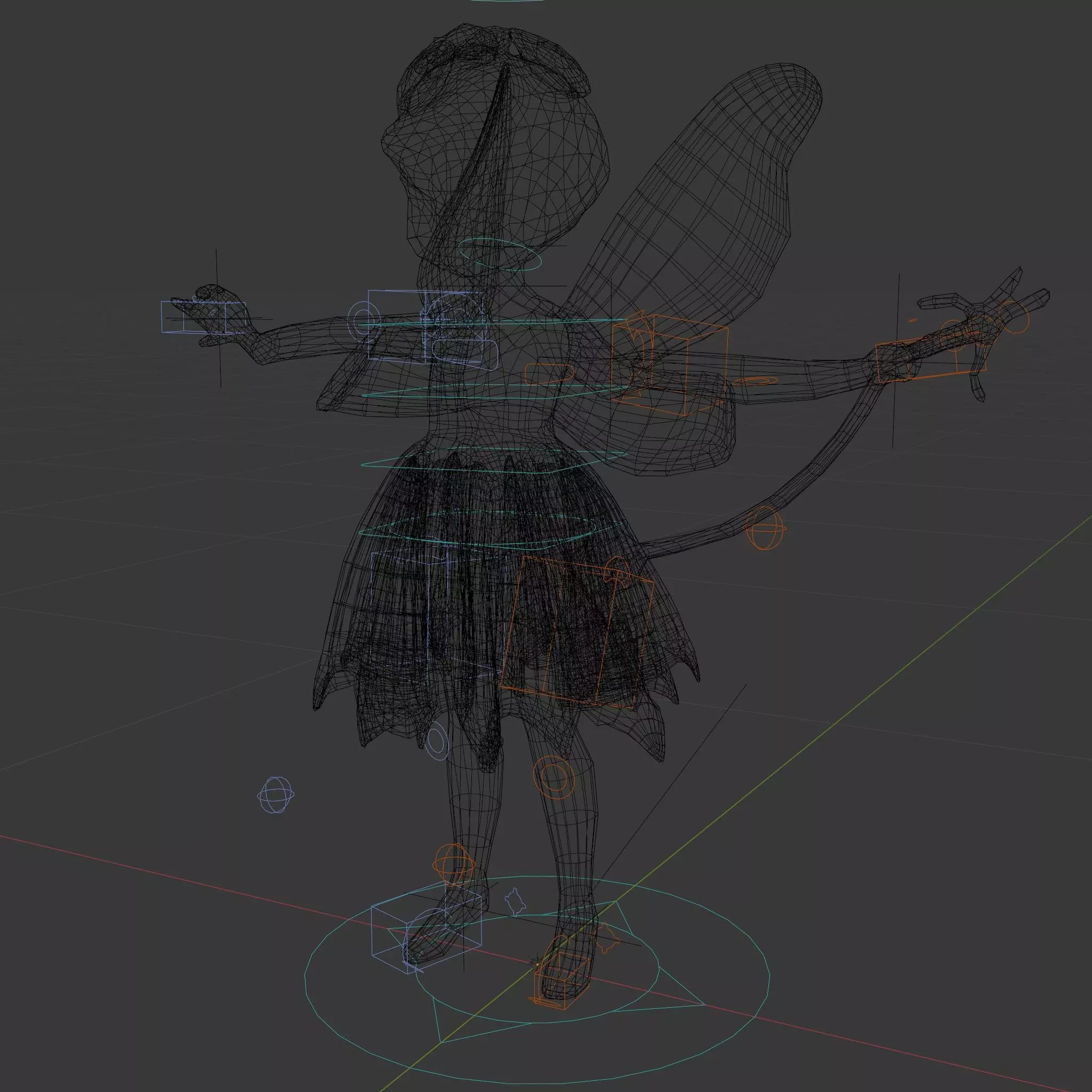 Fairy Princess Rigged and Animated Model Low-poly 3D model_7