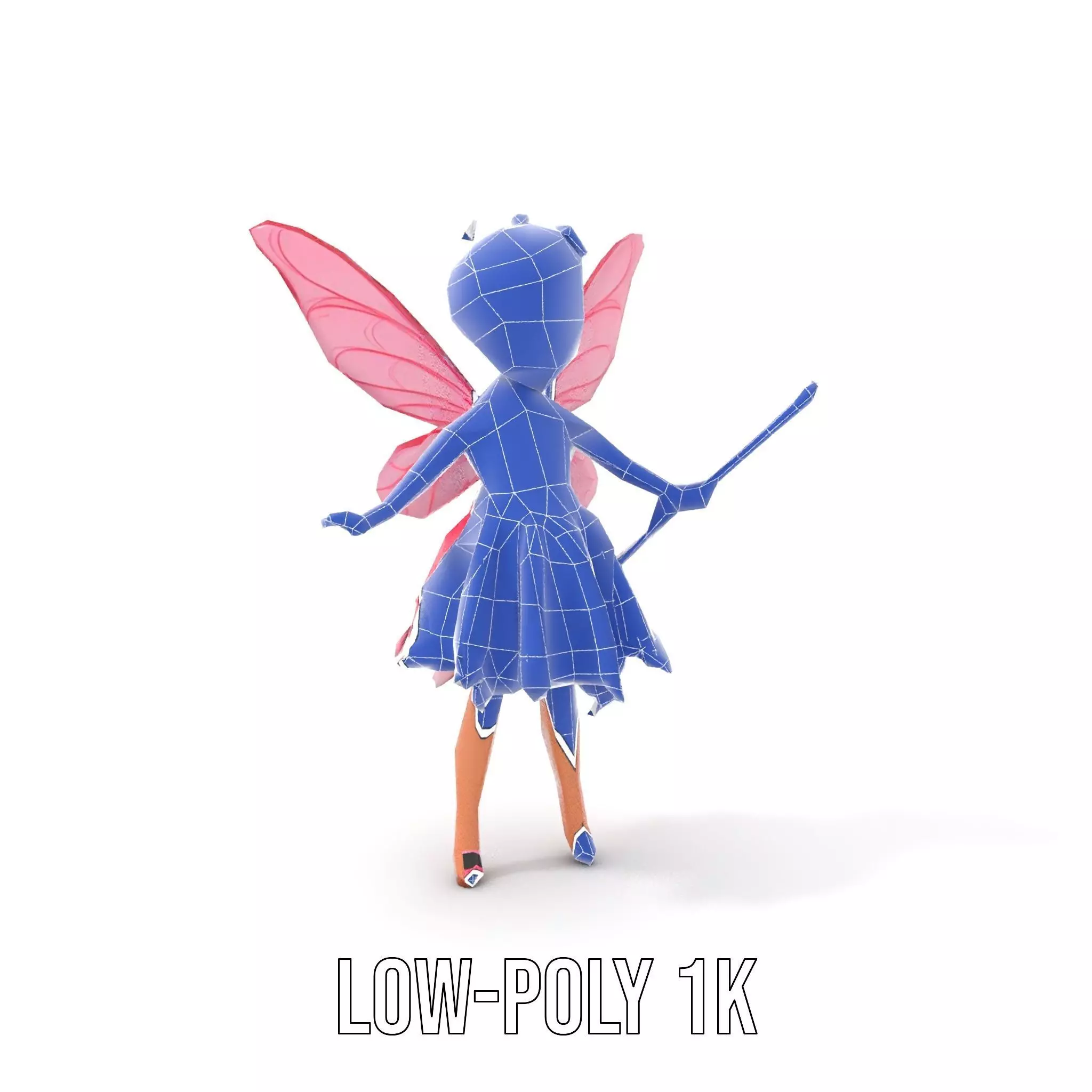 Fairy Princess Rigged and Animated Model Low-poly 3D model_32