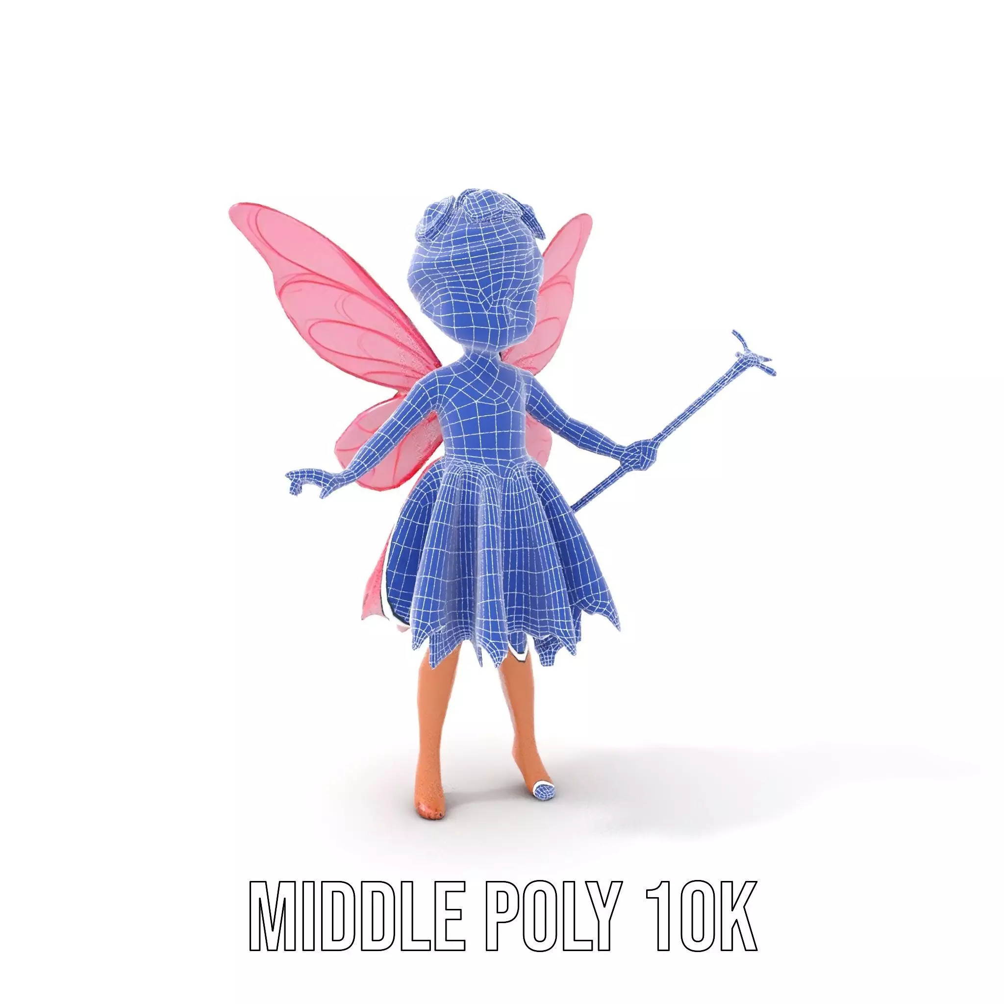 Fairy Princess Rigged and Animated Model Low-poly 3D model_33