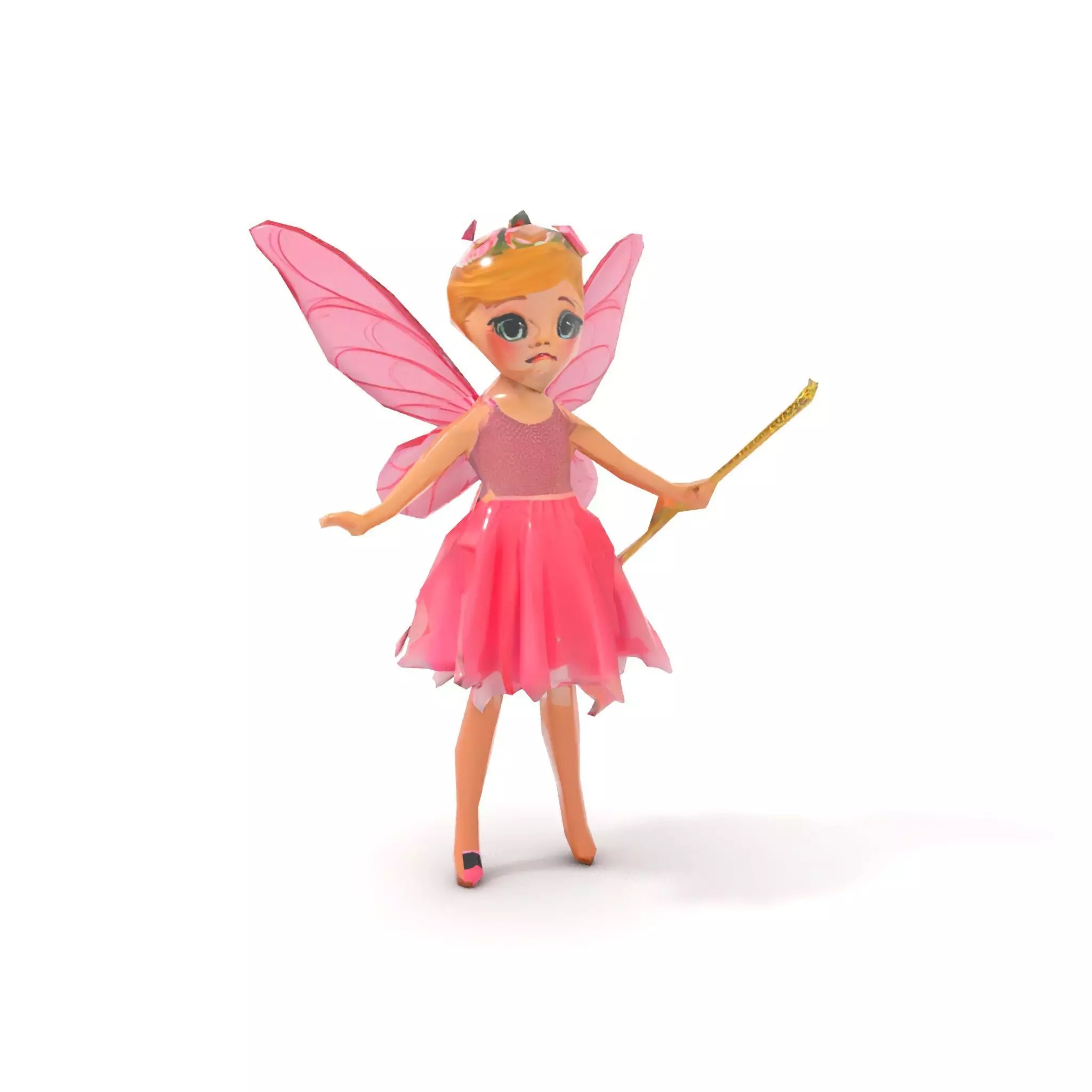 Fairy Princess Rigged and Animated Model Low-poly 3D model_15