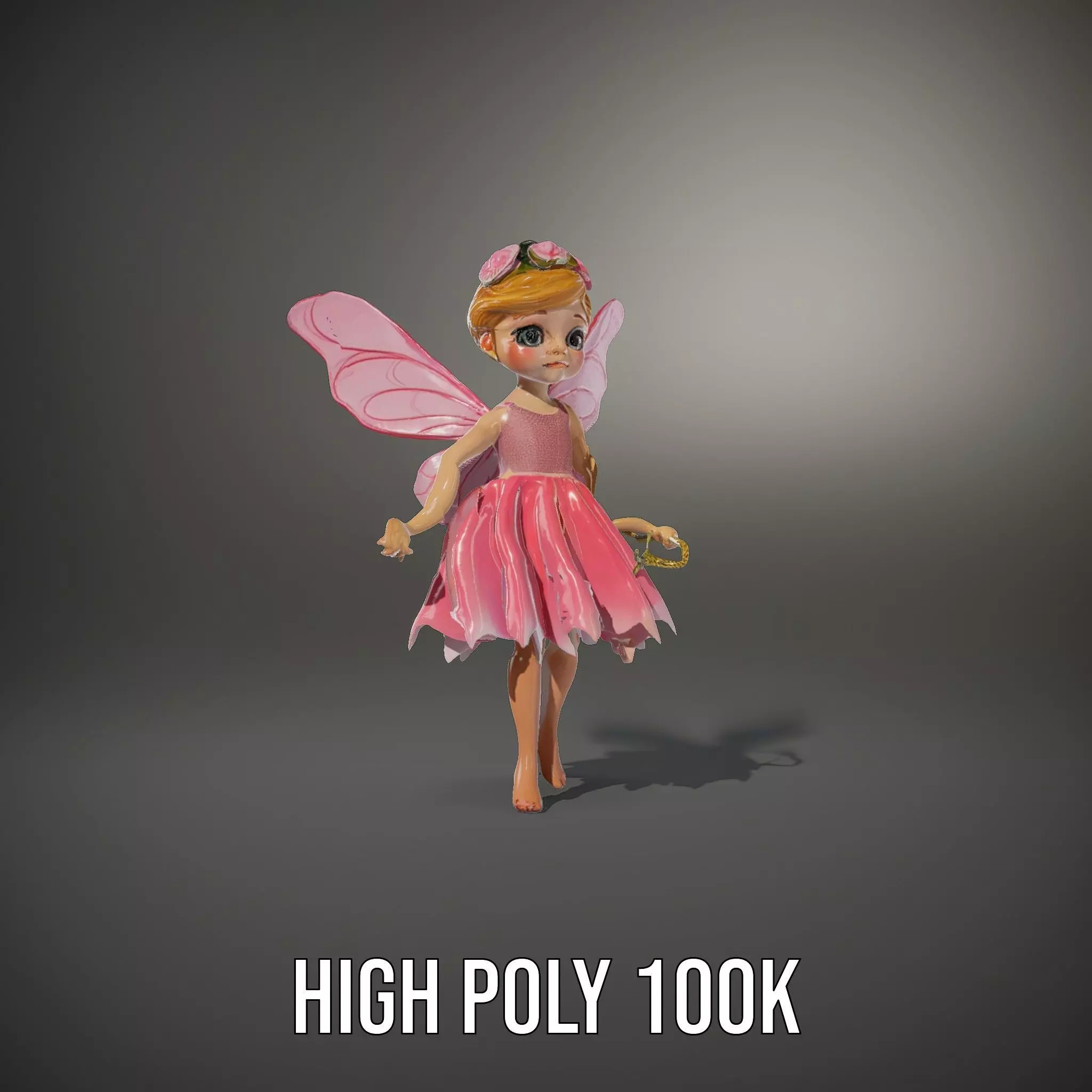 Fairy Princess Rigged and Animated Model Low-poly 3D model_13