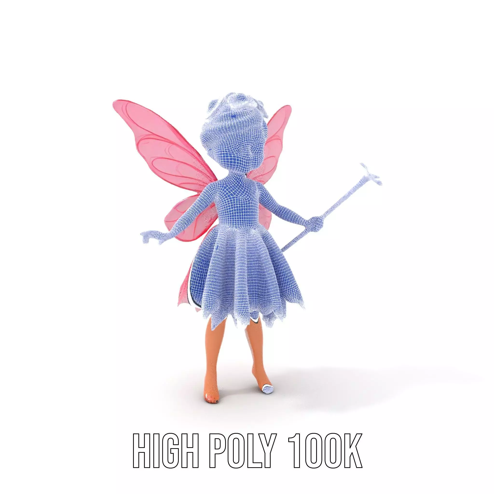 Fairy Princess Rigged and Animated Model Low-poly 3D model_5