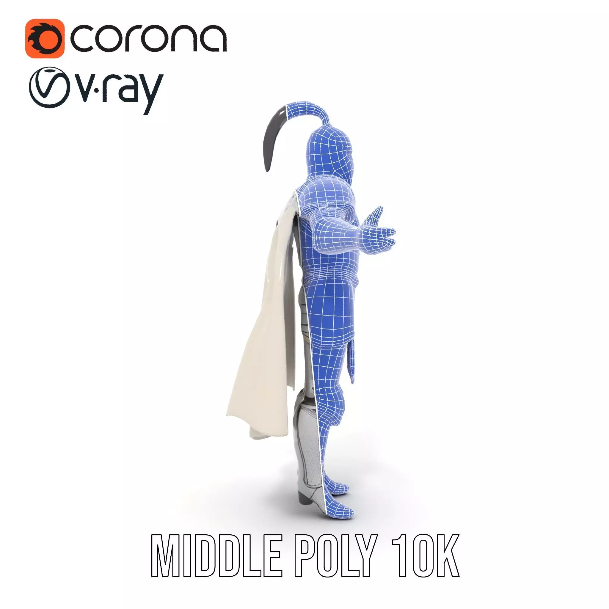 Armored Knight Character Model Rigged and Animated Low-poly 3D model_29