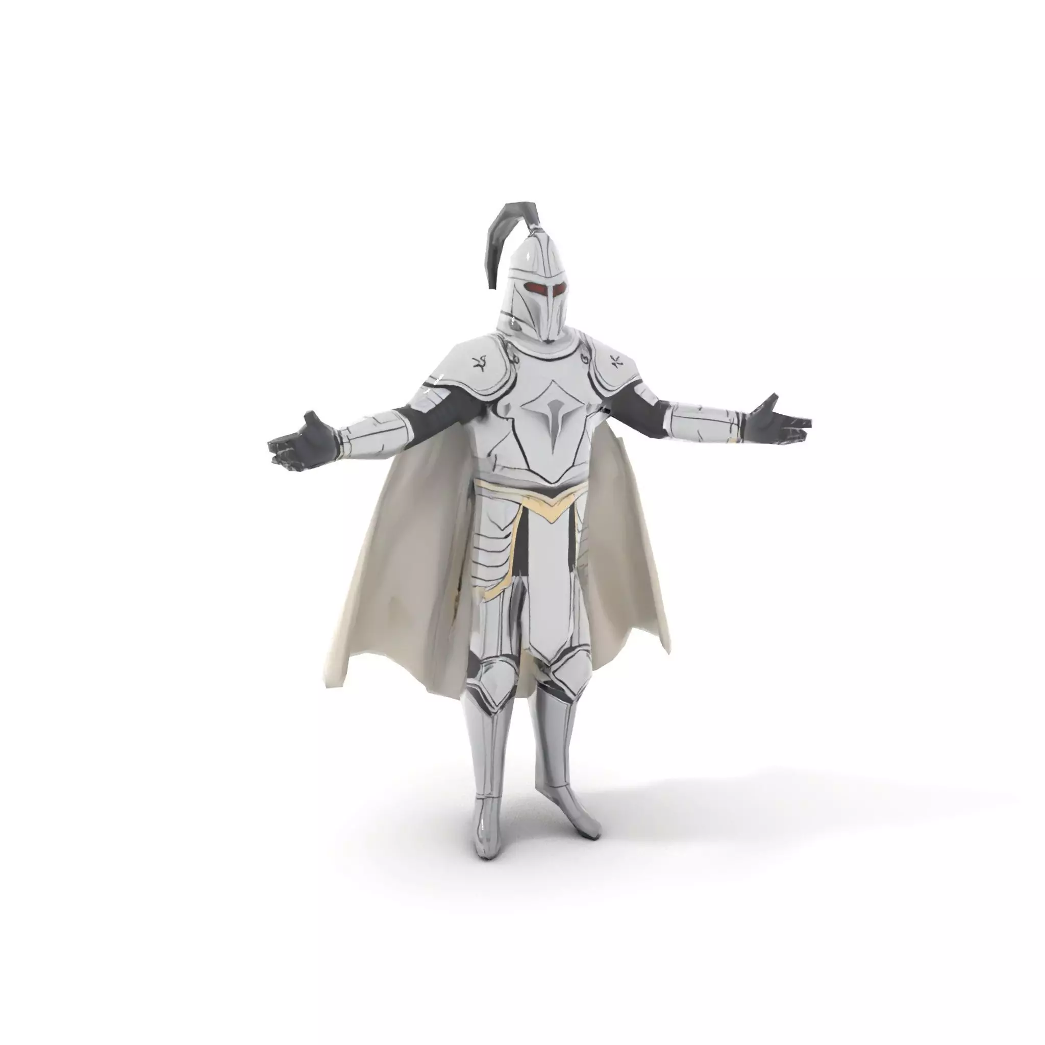 Armored Knight Character Model Rigged and Animated Low-poly 3D model_14