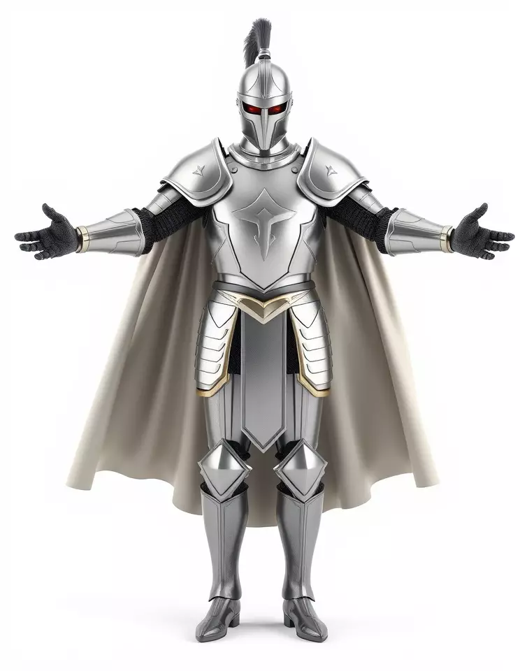 Armored Knight Character Model Rigged and Animated Low-poly 3D model_2