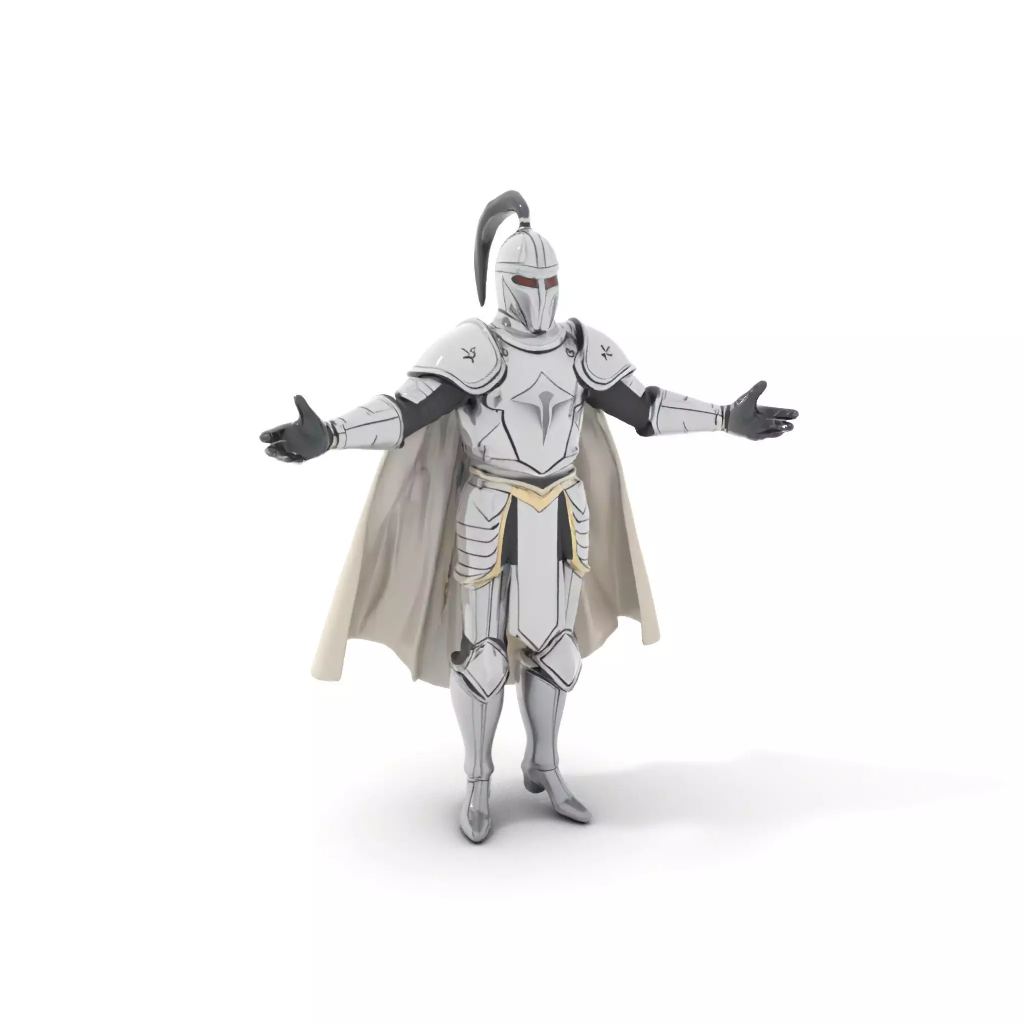 Armored Knight Character Model Rigged and Animated Low-poly 3D model_0
