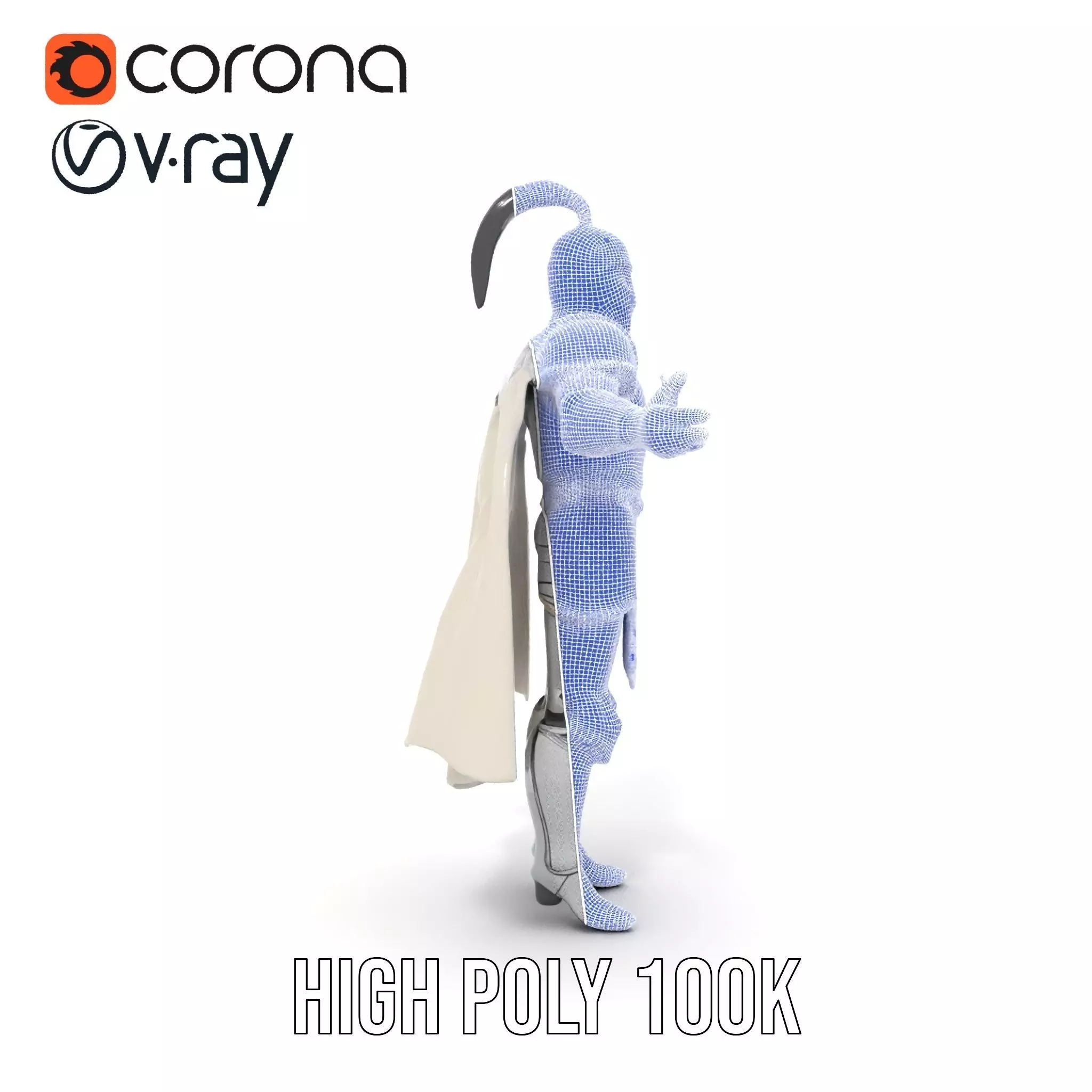 Armored Knight Character Model Rigged and Animated Low-poly 3D model_35