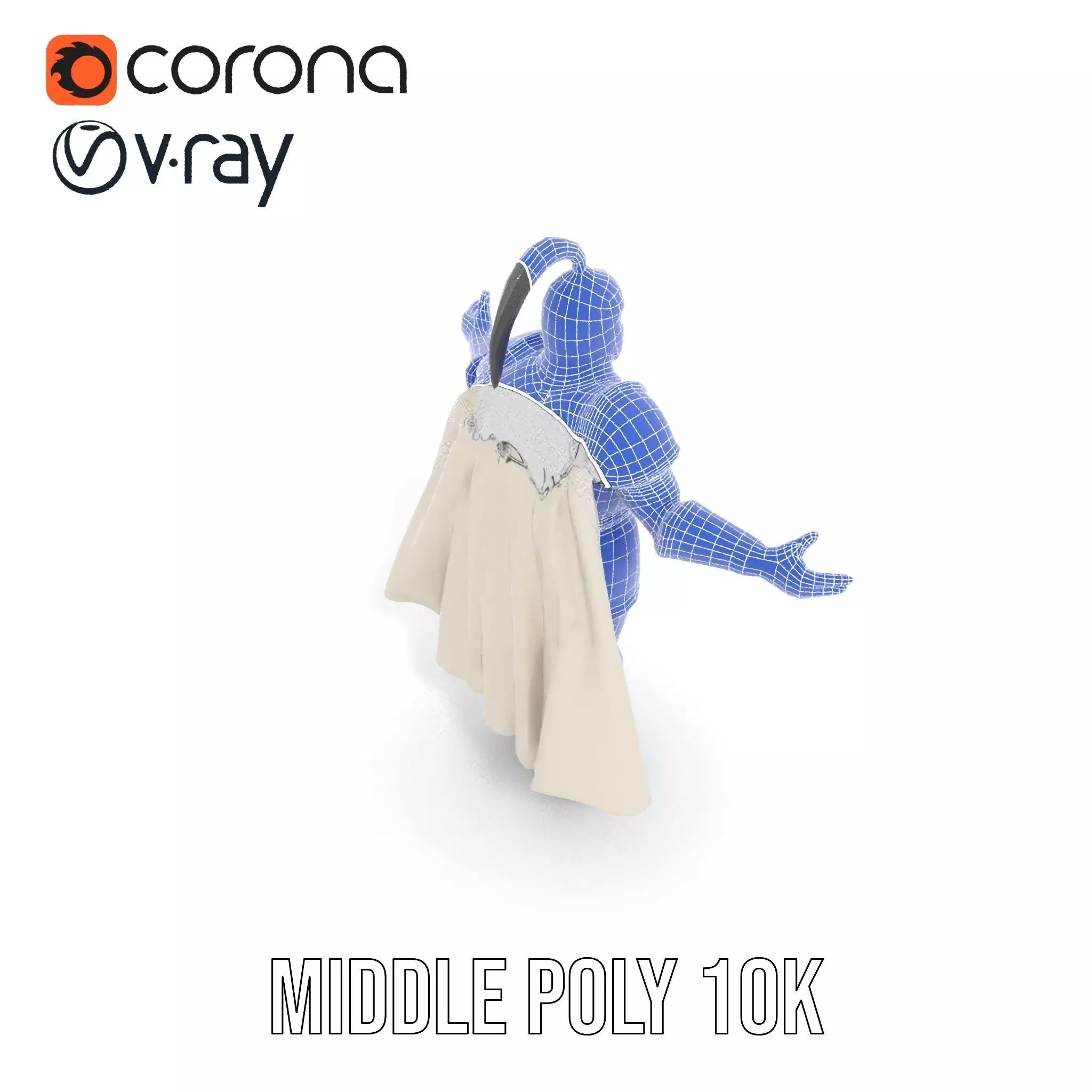 Armored Knight Character Model Rigged and Animated Low-poly 3D model_32