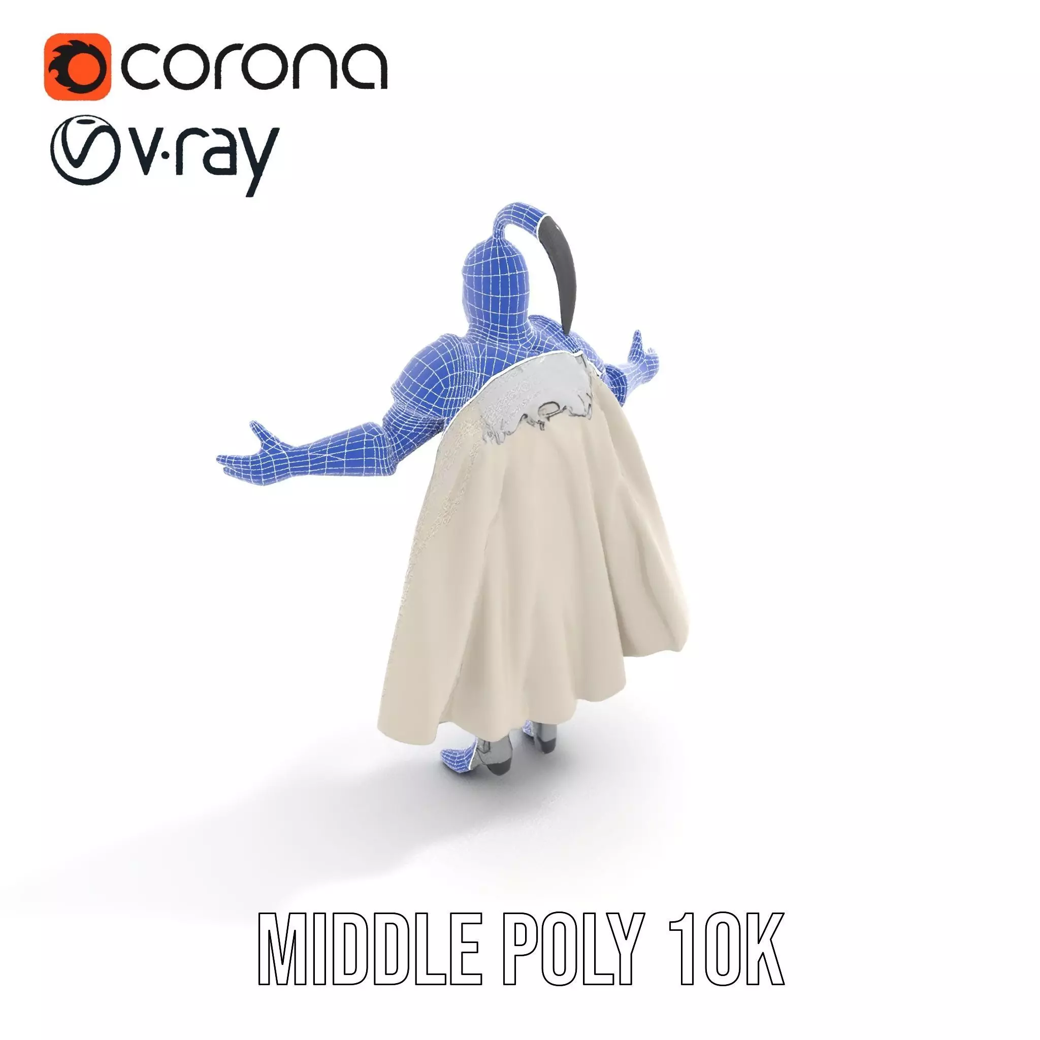 Armored Knight Character Model Rigged and Animated Low-poly 3D model_23