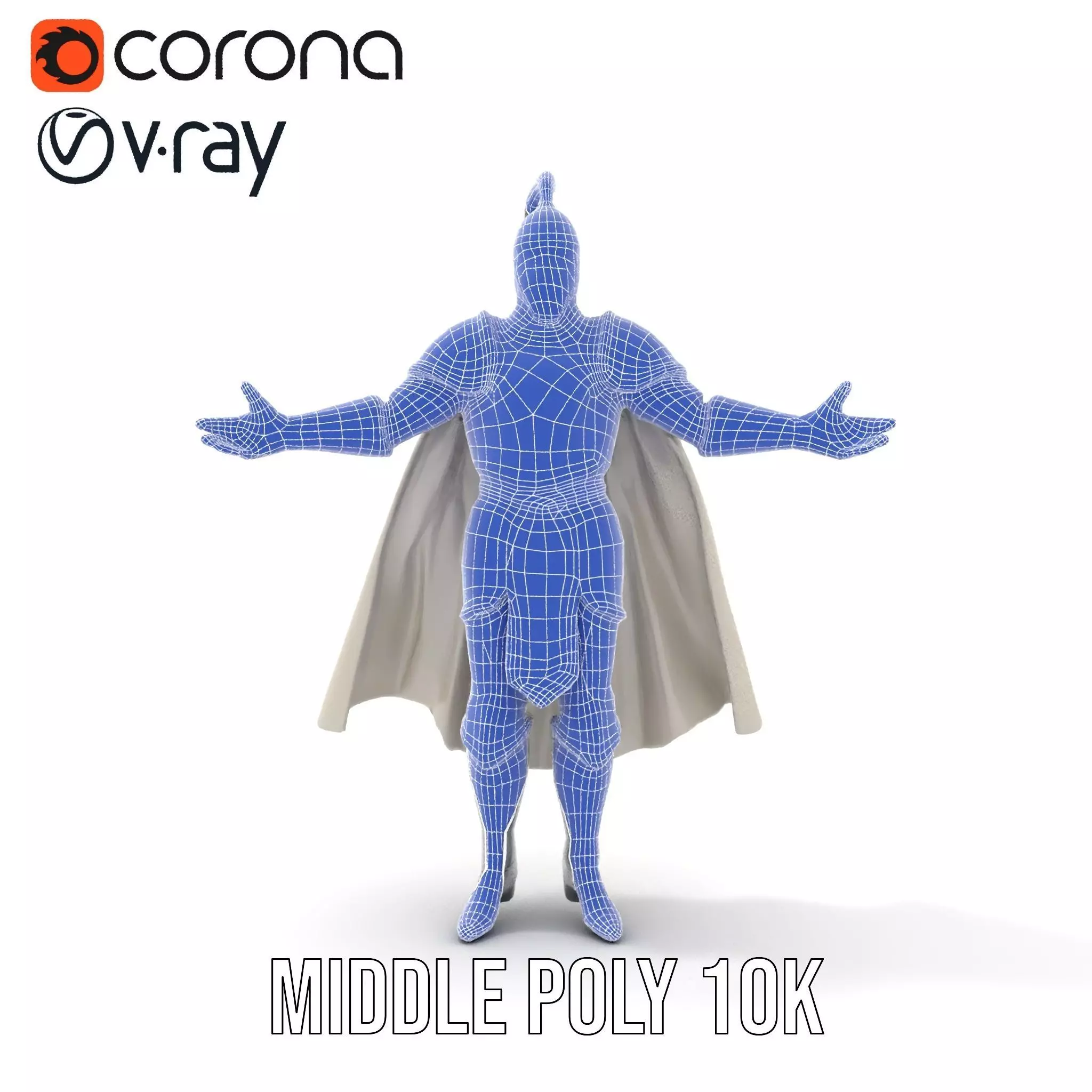 Armored Knight Character Model Rigged and Animated Low-poly 3D model_34