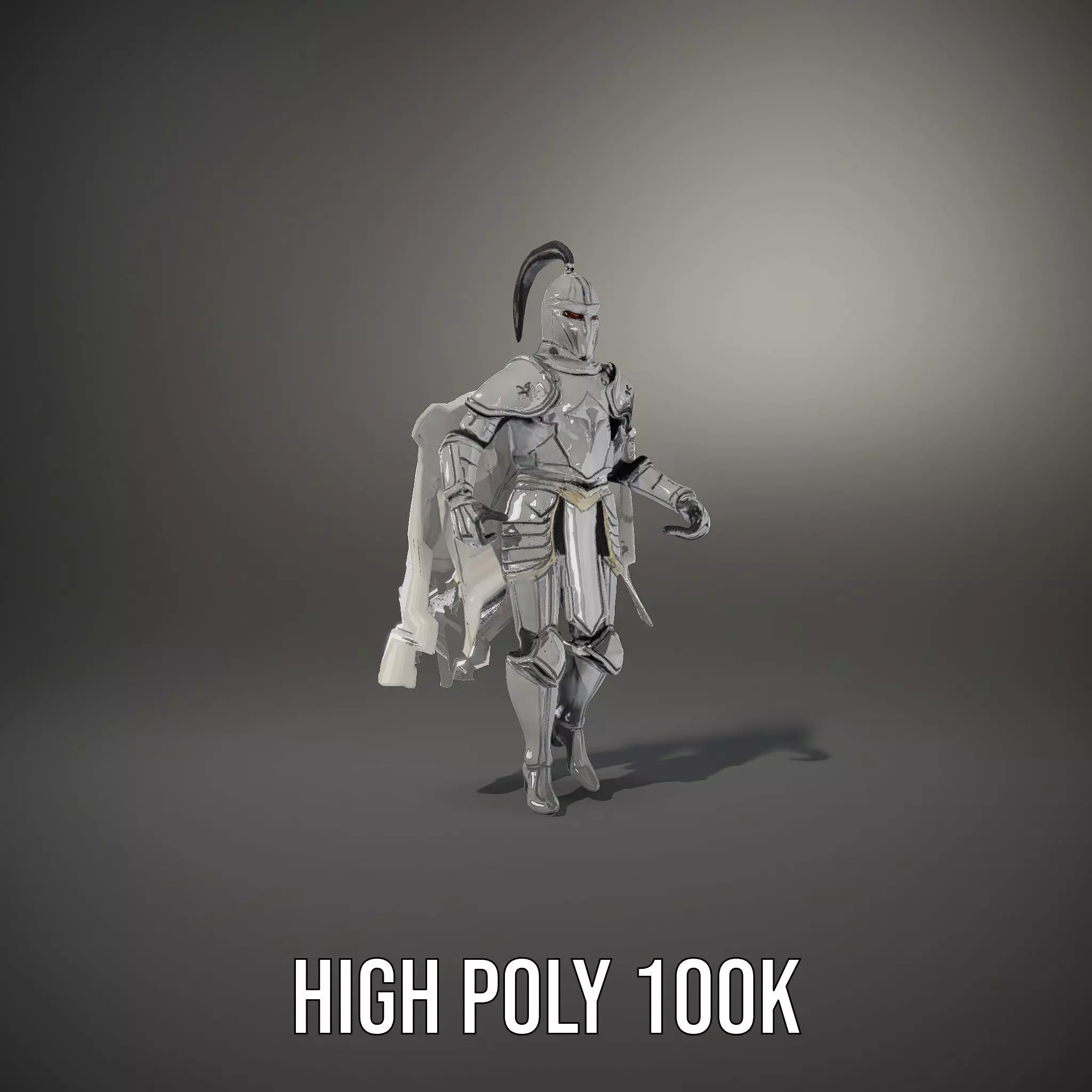 Armored Knight Character Model Rigged and Animated Low-poly 3D model_33