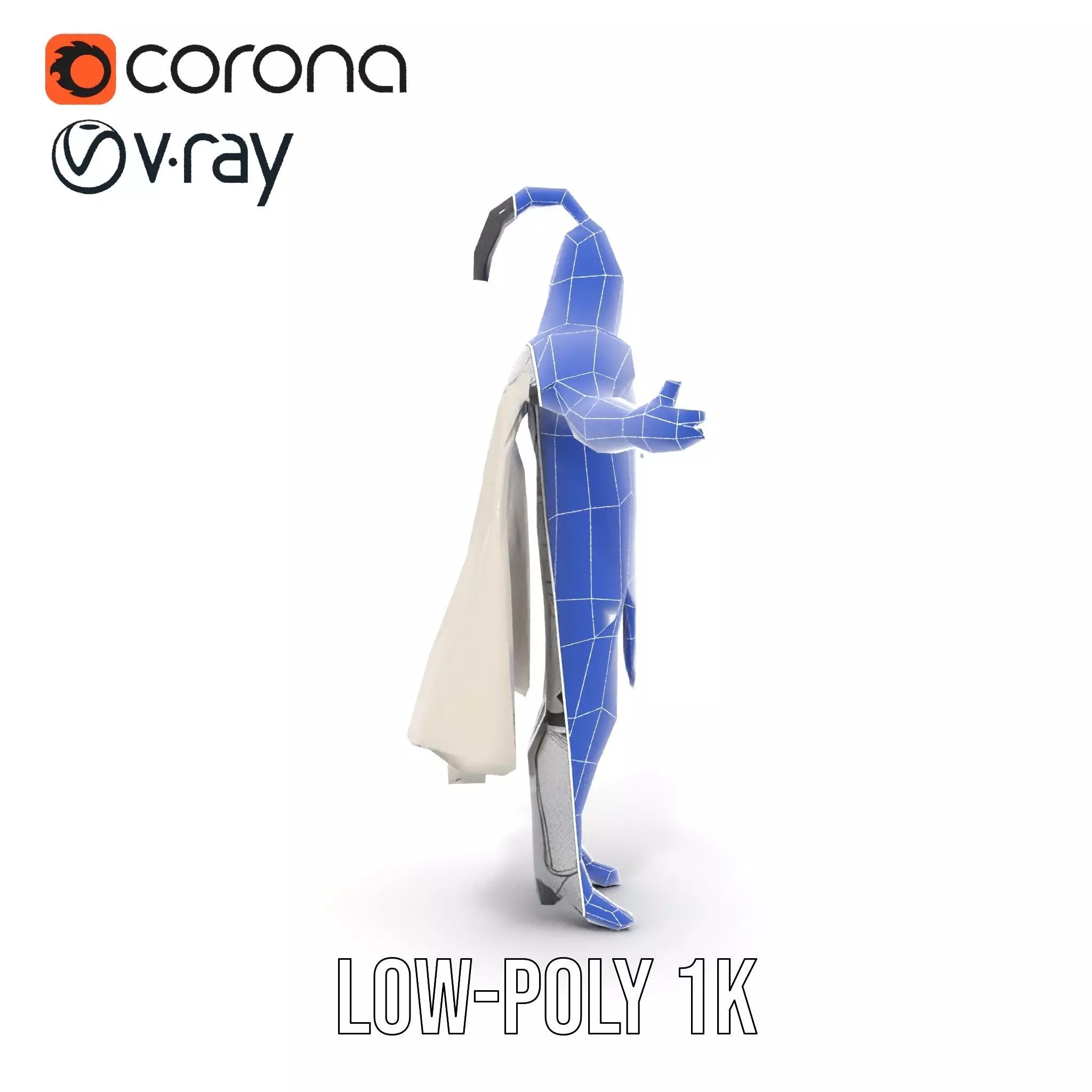 Armored Knight Character Model Rigged and Animated Low-poly 3D model_27