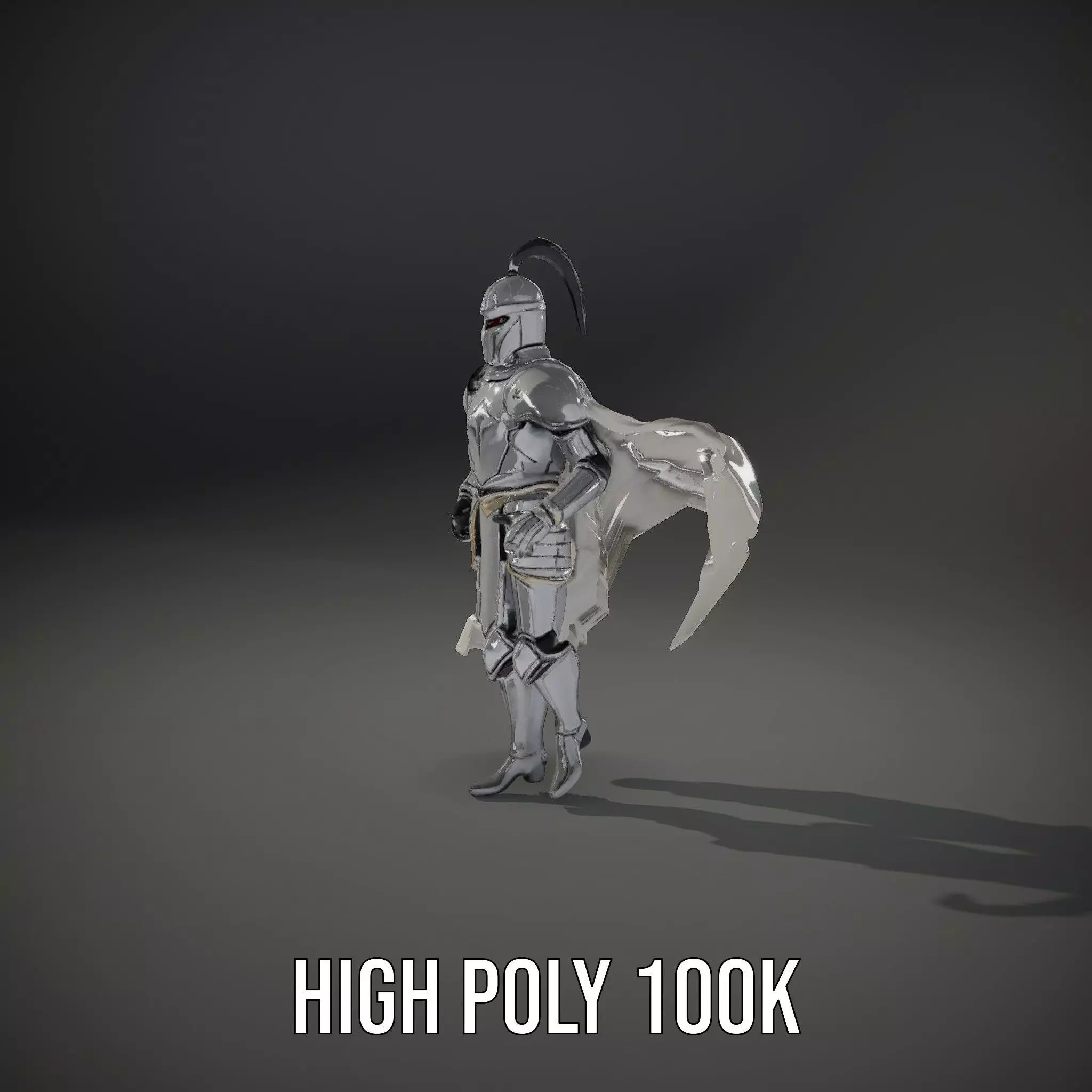 Armored Knight Character Model Rigged and Animated Low-poly 3D model_25