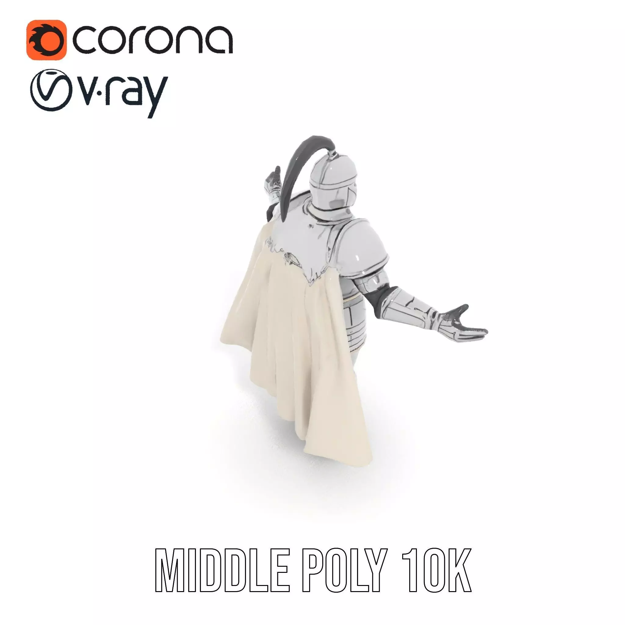 Armored Knight Character Model Rigged and Animated Low-poly 3D model_17