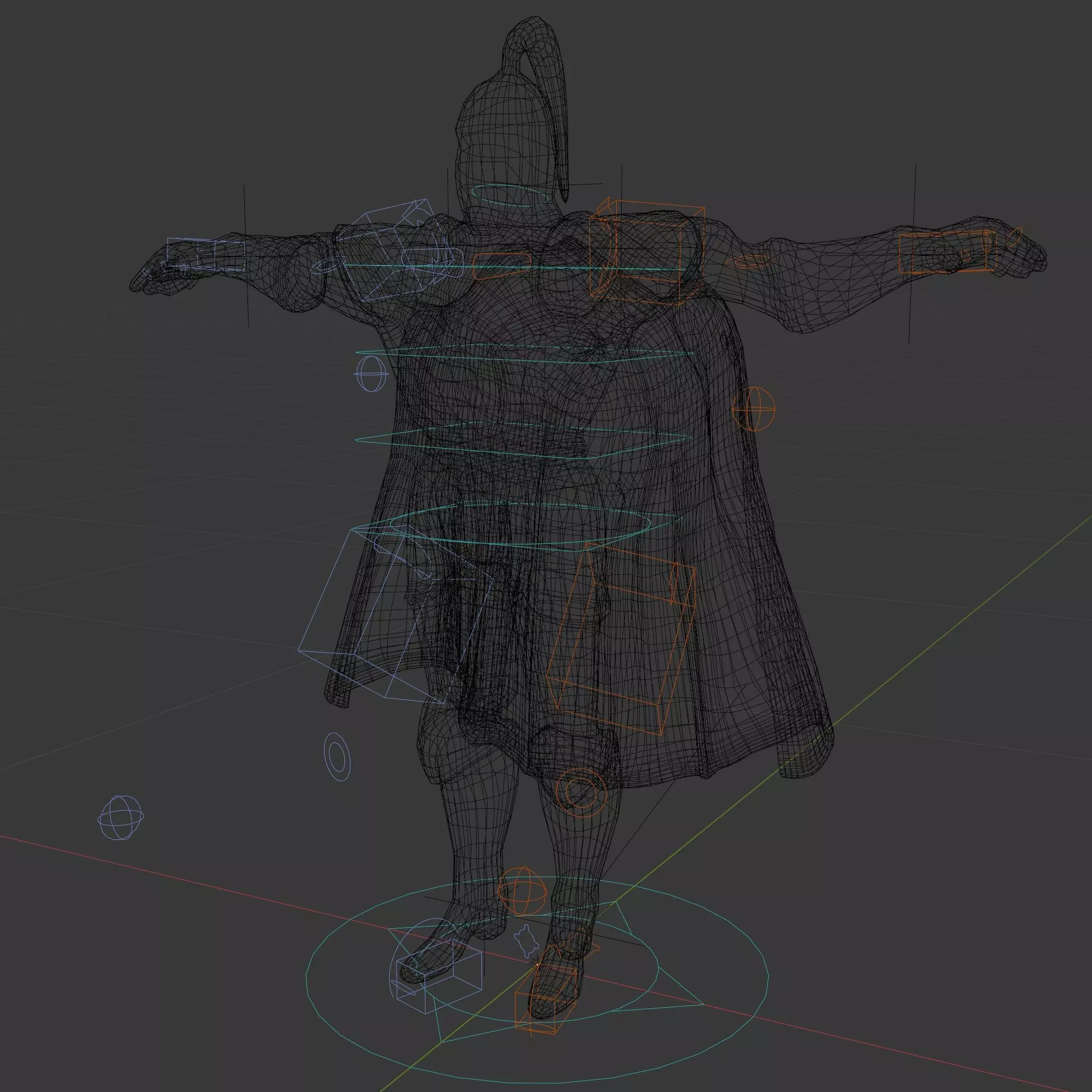 Armored Knight Character Model Rigged and Animated Low-poly 3D model_5