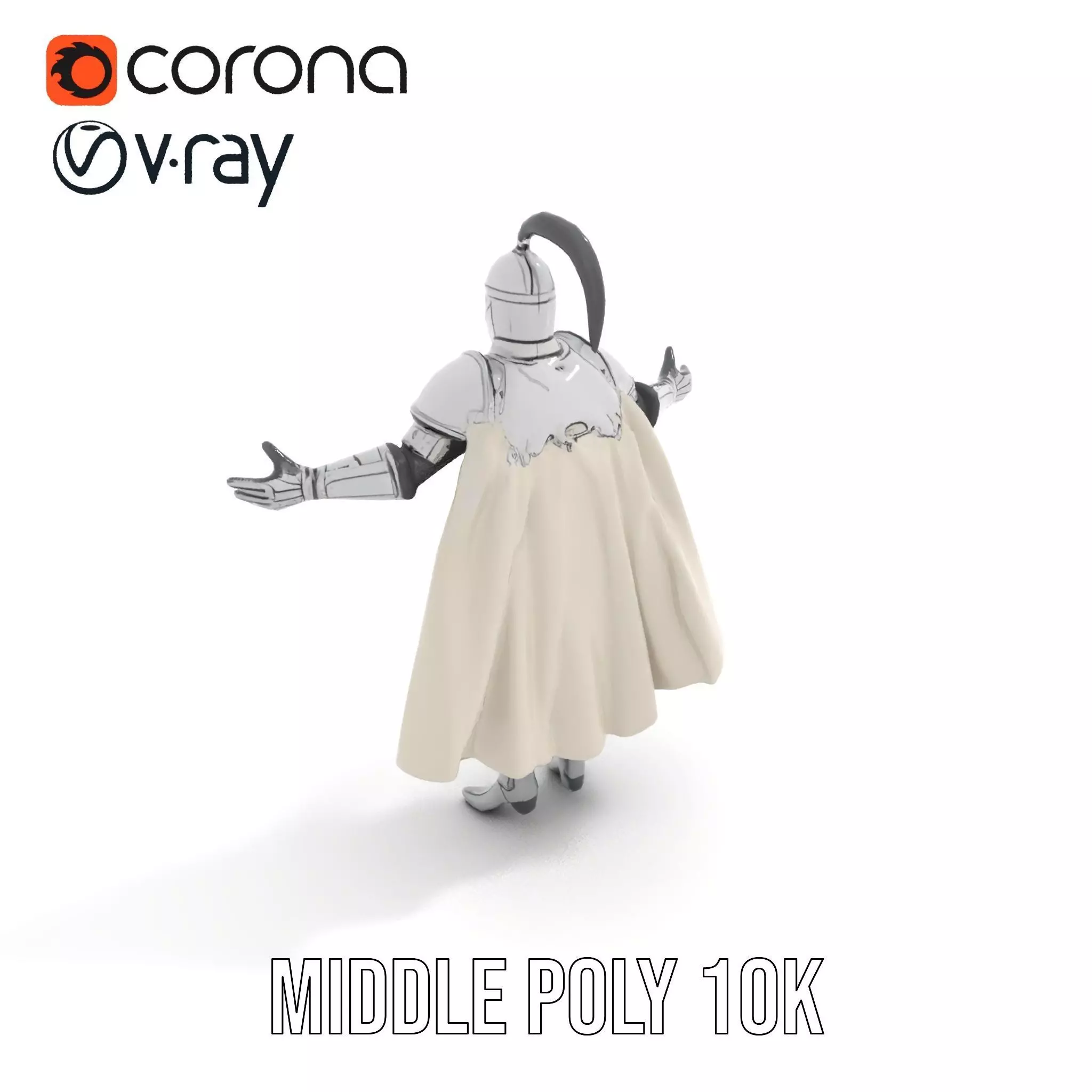 Armored Knight Character Model Rigged and Animated Low-poly 3D model_20