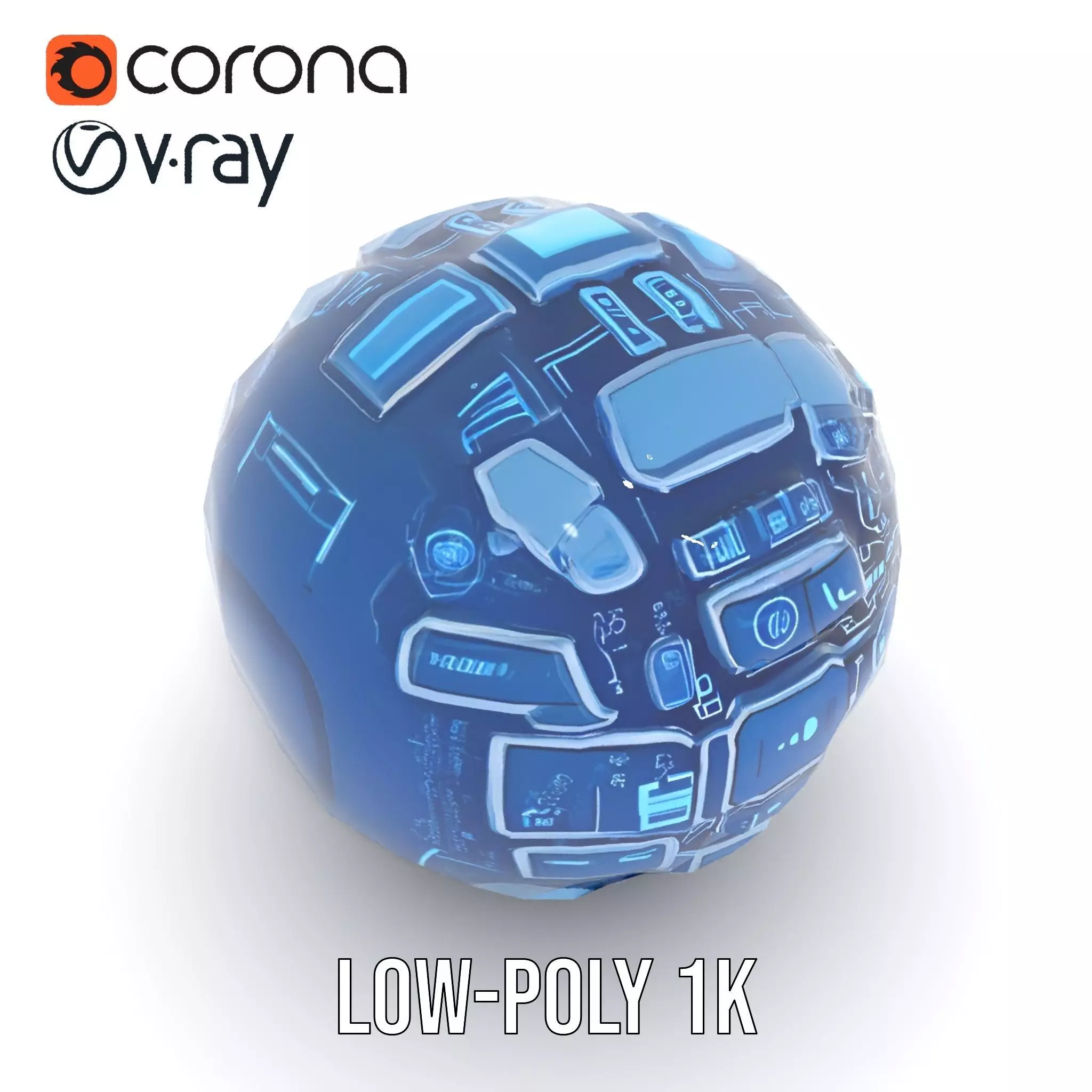 Scifi Sphere Model Pack with Futuristic Design Low-poly 3D model_8