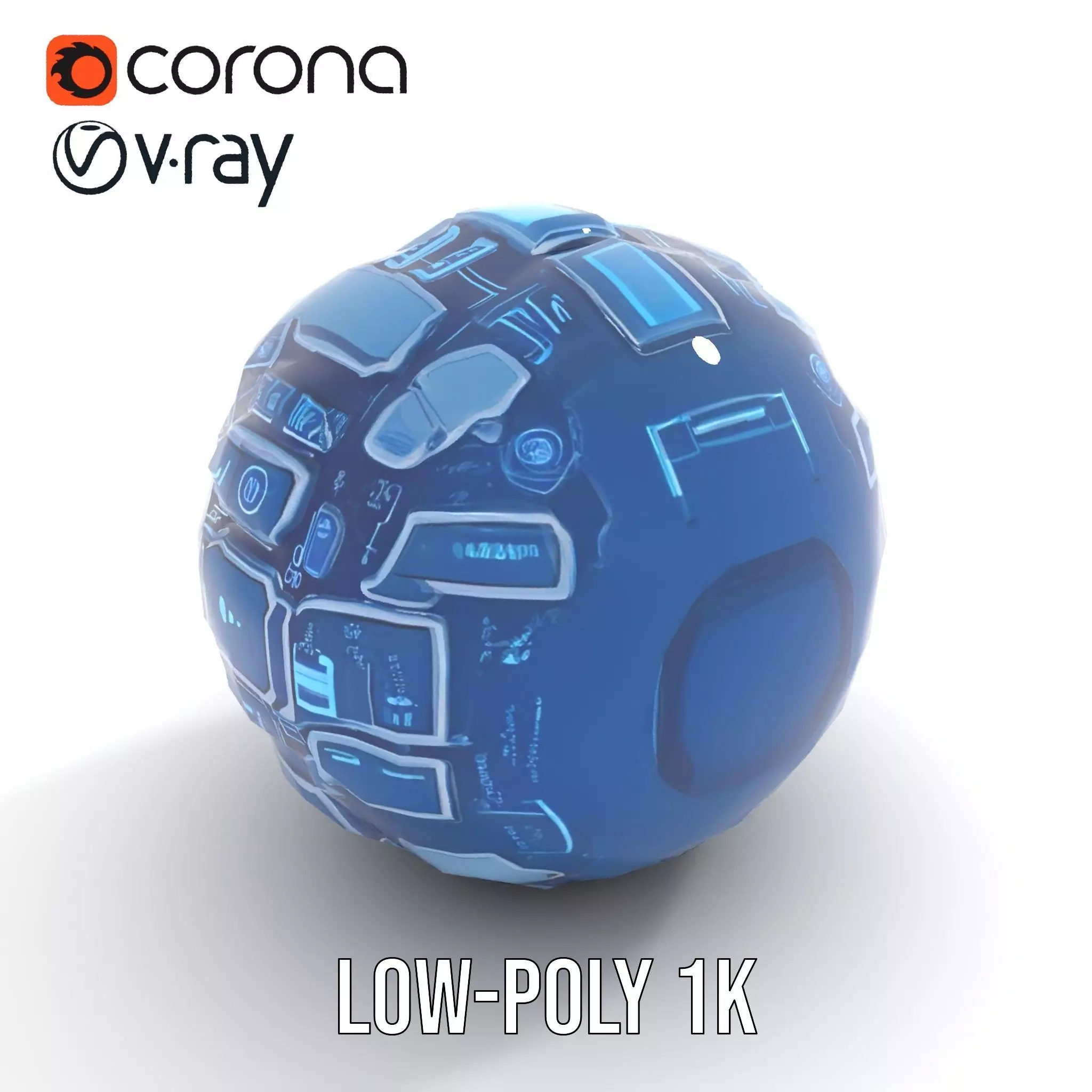 Scifi Sphere Model Pack with Futuristic Design Low-poly 3D model_10