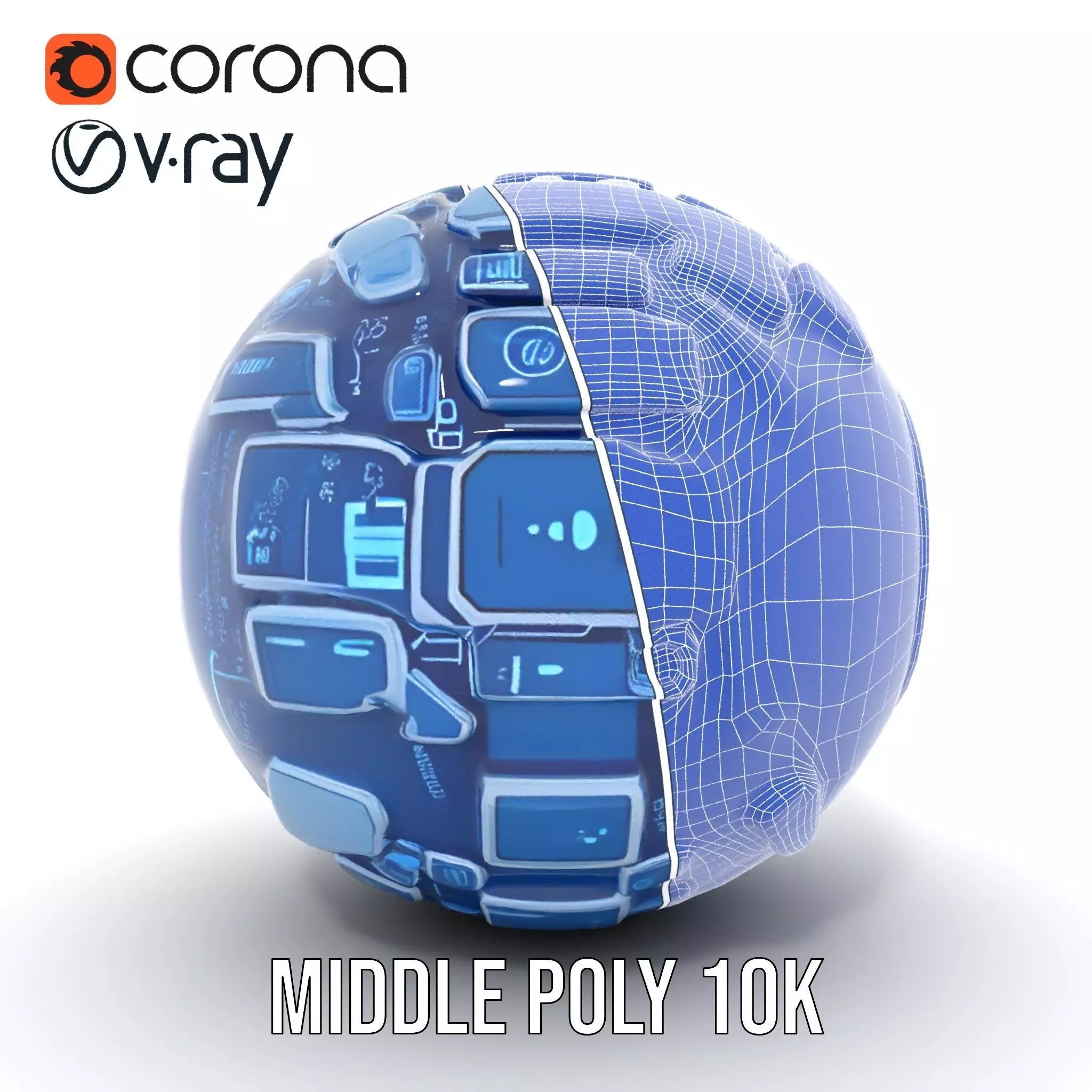 Scifi Sphere Model Pack with Futuristic Design Low-poly 3D model_20