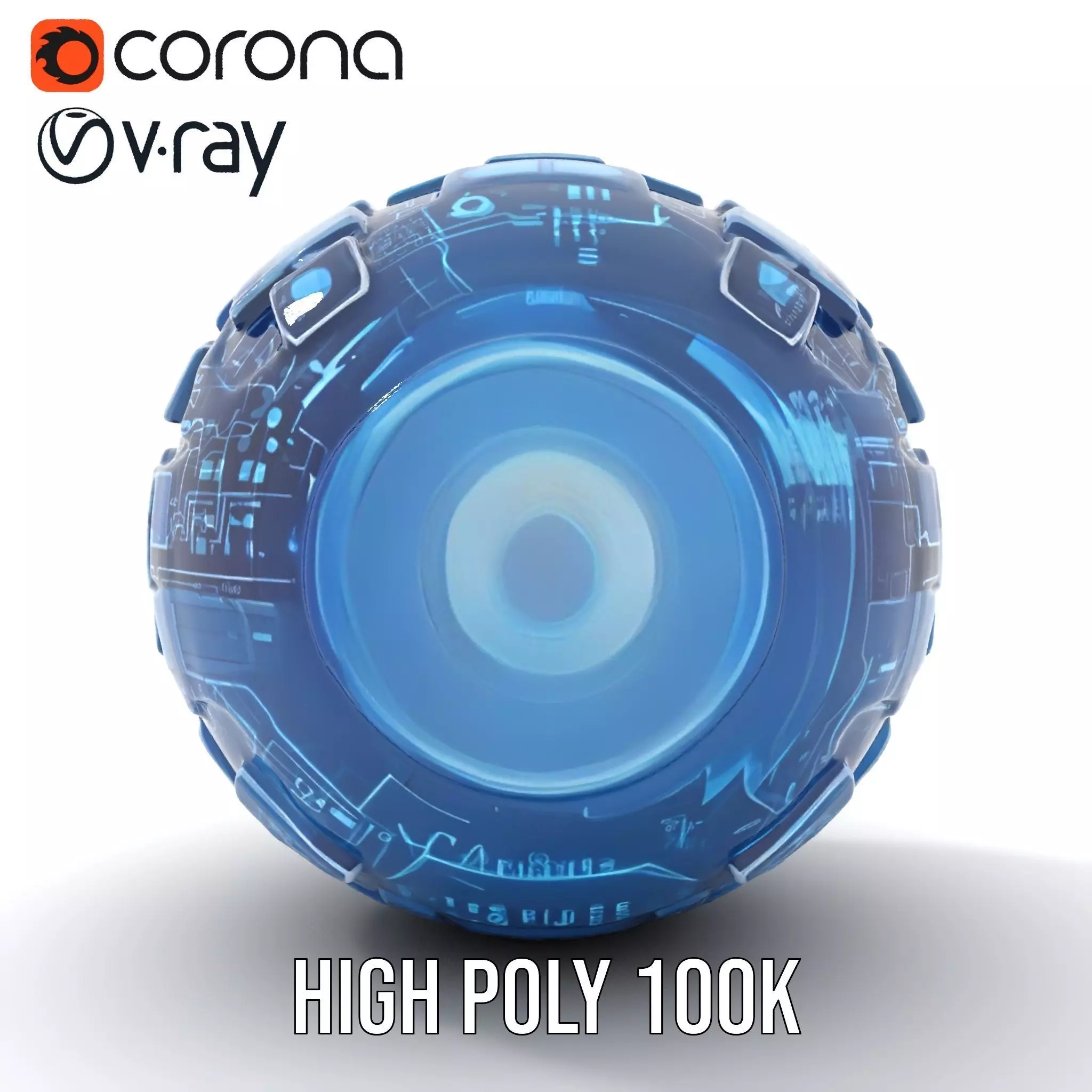 Scifi Sphere Model Pack with Futuristic Design Low-poly 3D model_19