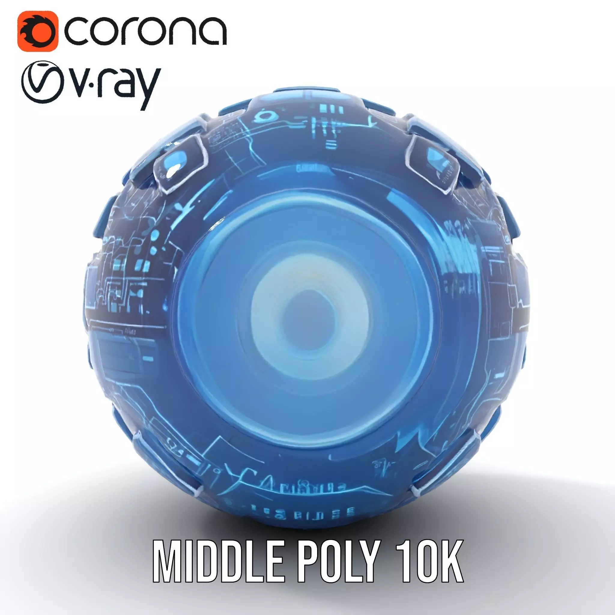 Scifi Sphere Model Pack with Futuristic Design Low-poly 3D model_14