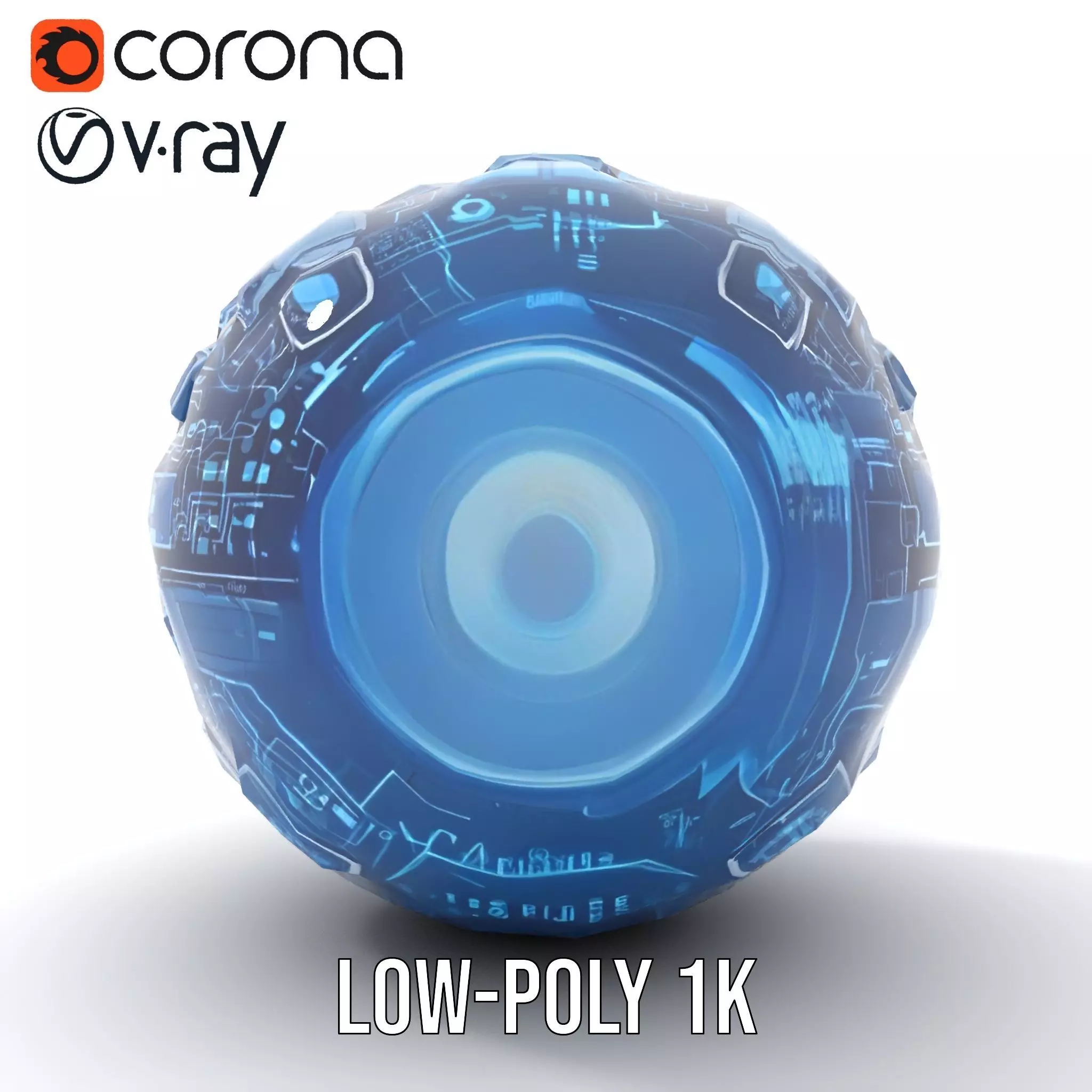 Scifi Sphere Model Pack with Futuristic Design Low-poly 3D model_29