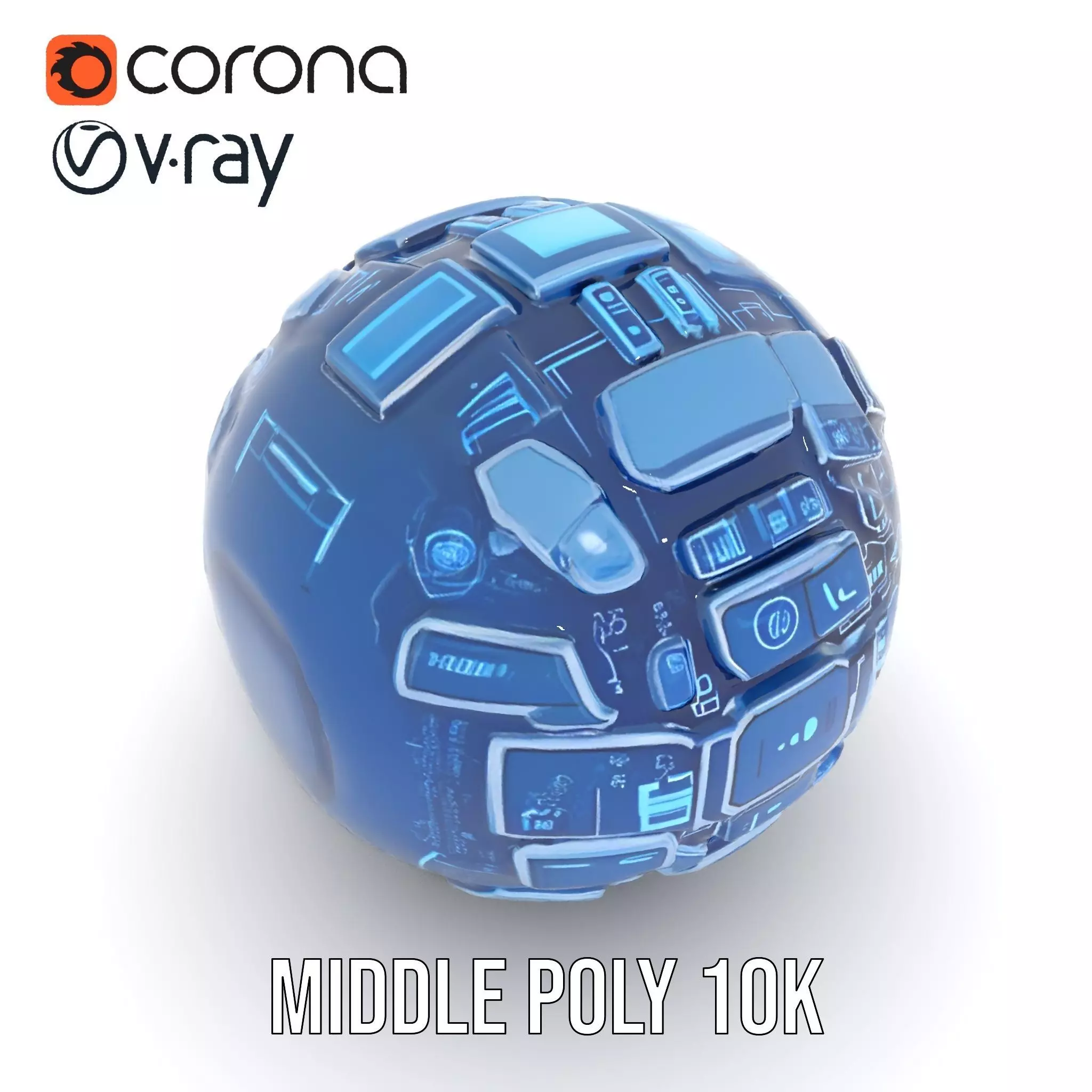 Scifi Sphere Model Pack with Futuristic Design Low-poly 3D model_7