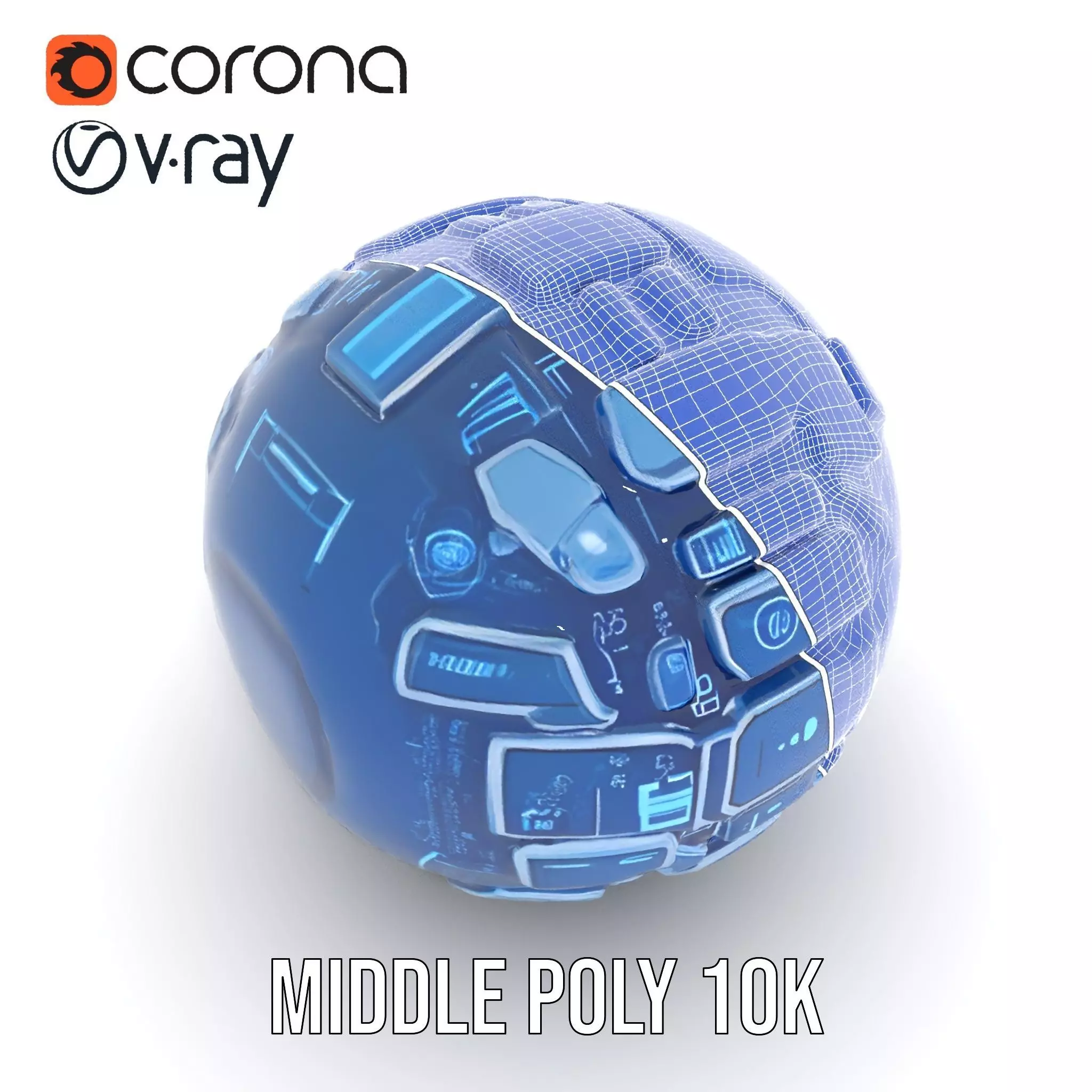 Scifi Sphere Model Pack with Futuristic Design Low-poly 3D model_30