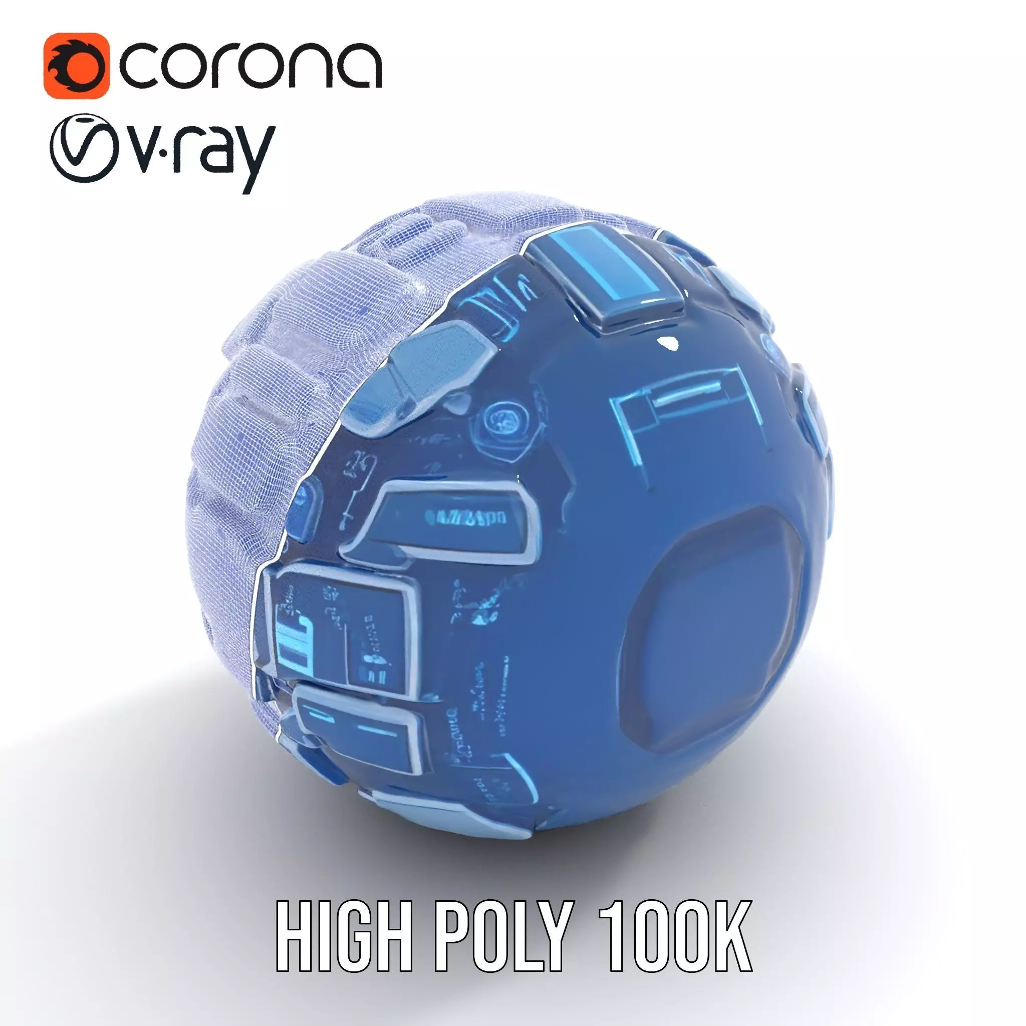 Scifi Sphere Model Pack with Futuristic Design Low-poly 3D model_33