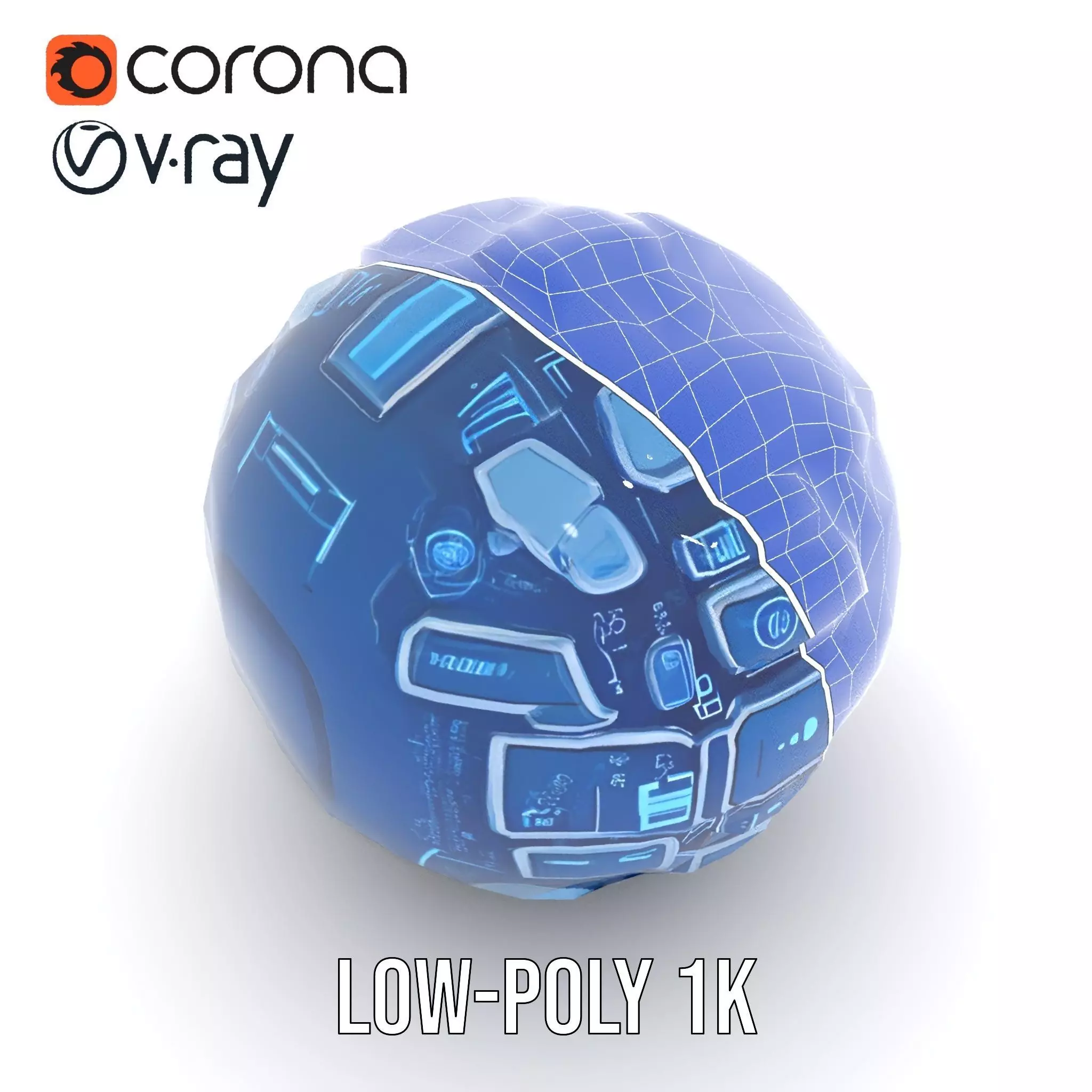 Scifi Sphere Model Pack with Futuristic Design Low-poly 3D model_24