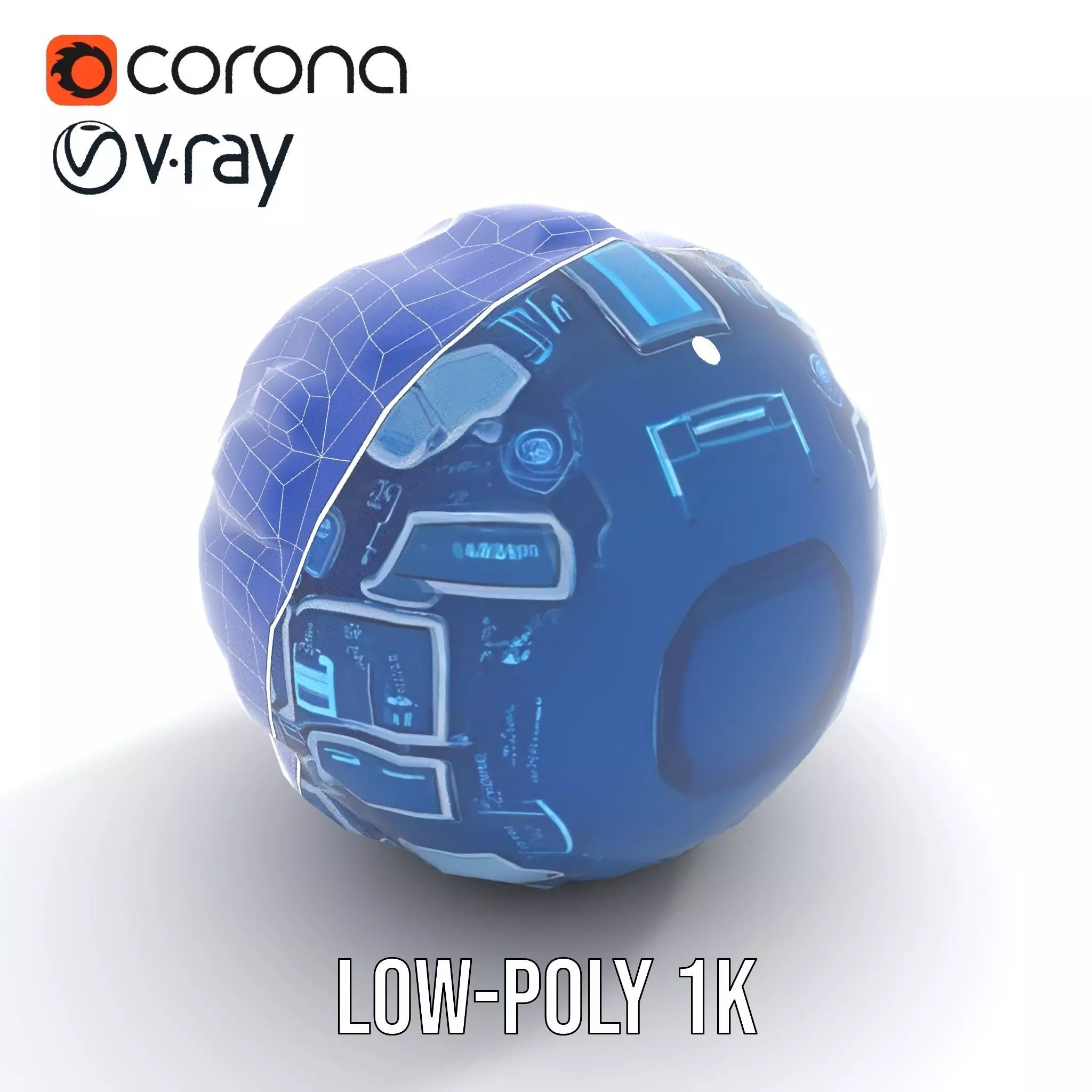 Scifi Sphere Model Pack with Futuristic Design Low-poly 3D model_15