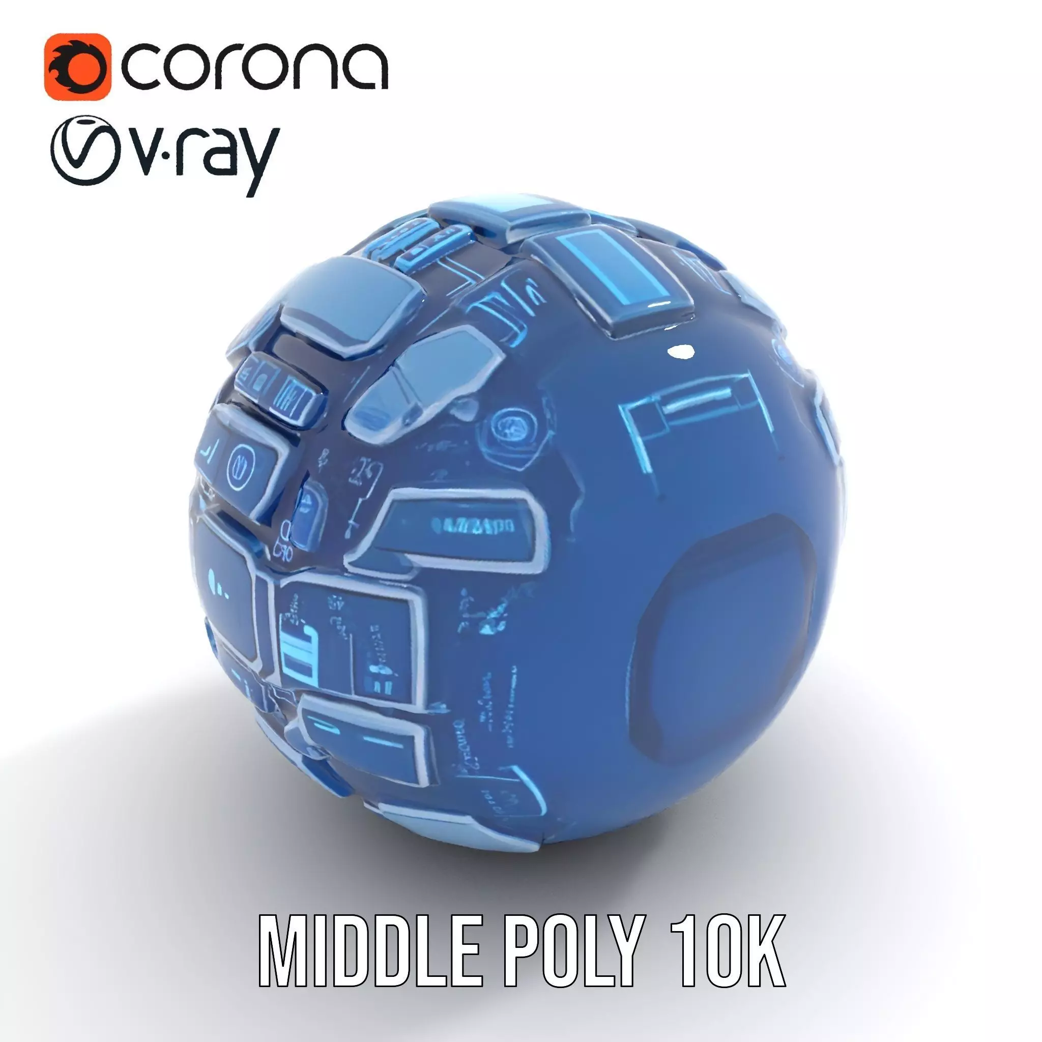 Scifi Sphere Model Pack with Futuristic Design Low-poly 3D model_11