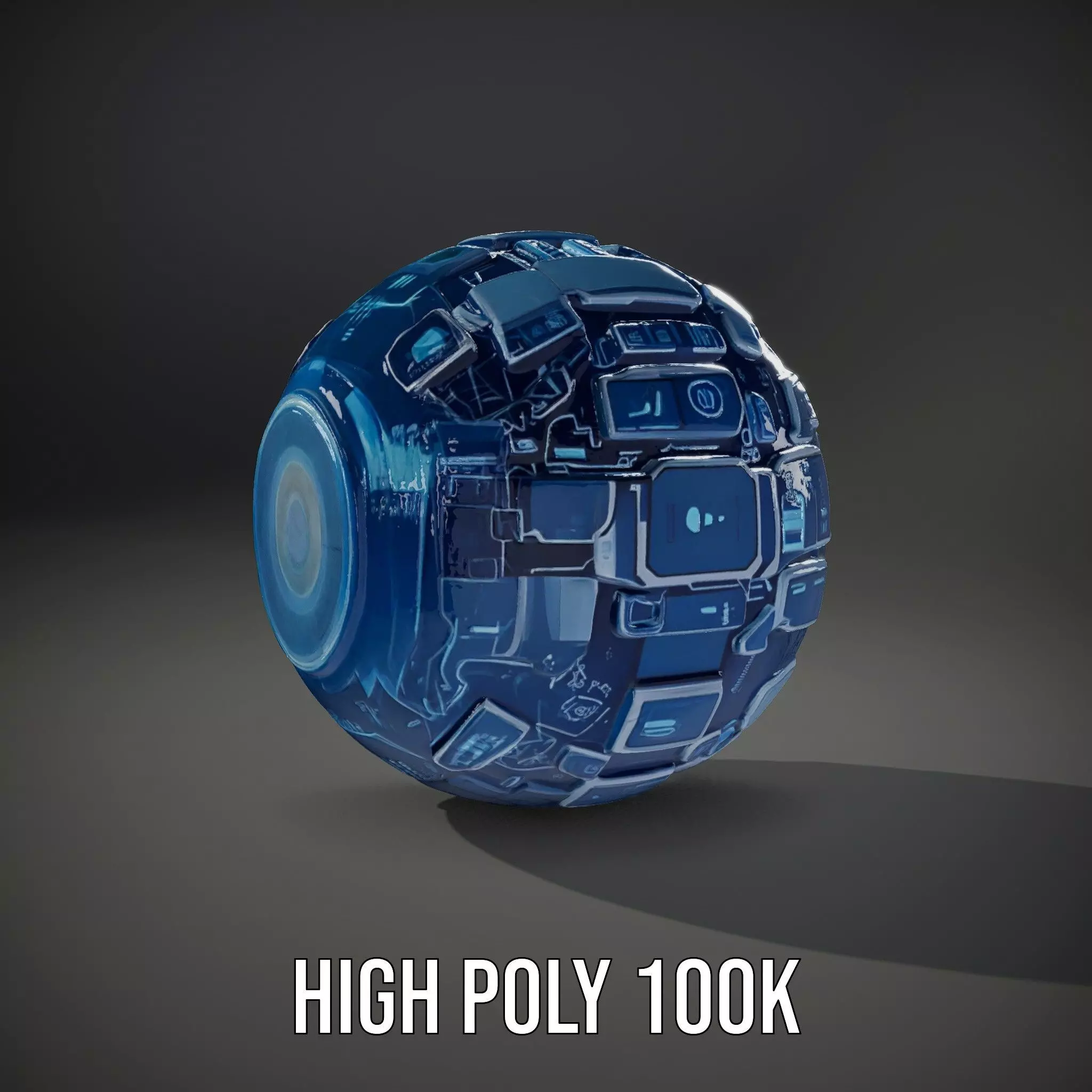 Scifi Sphere Model Pack with Futuristic Design Low-poly 3D model_9